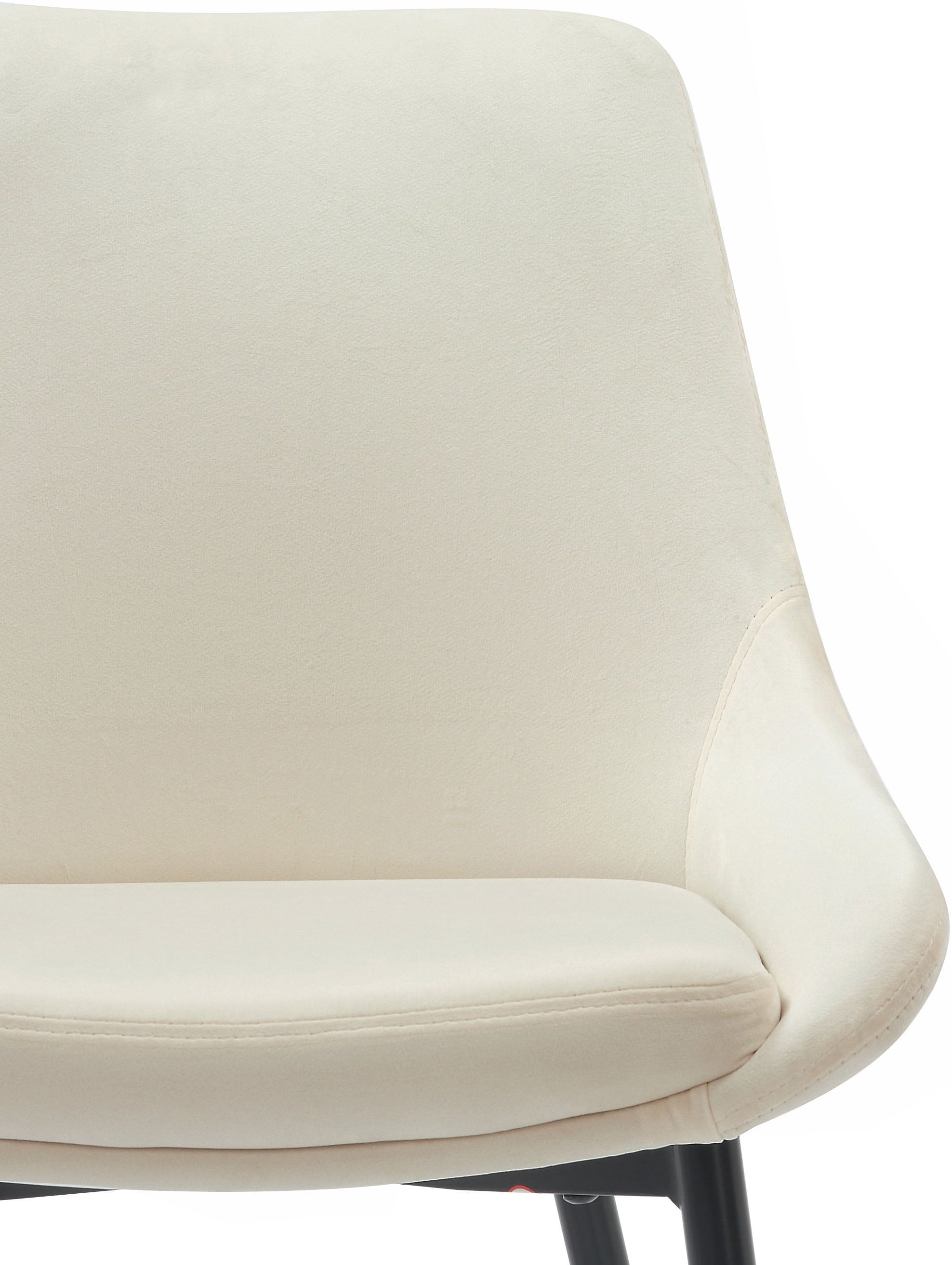 INOSIGN Esszimmerstuhl »Niam, 2er-Set, Stuhl«, Samtvelours, 2er Set, schwarze Metallbeine, pflegeleichter Samtvelours Bezug