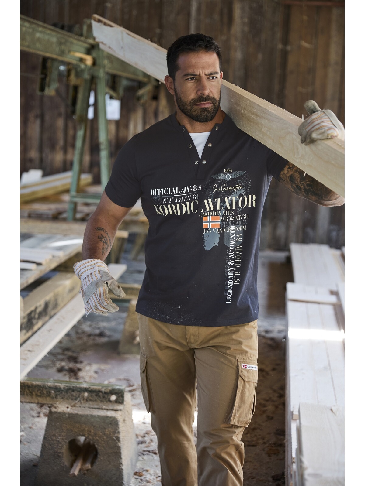 Jan Vanderstorm T-Shirt »T-Shirt ULJAS«, (1 tlg.), mit nordischen Aufdruck