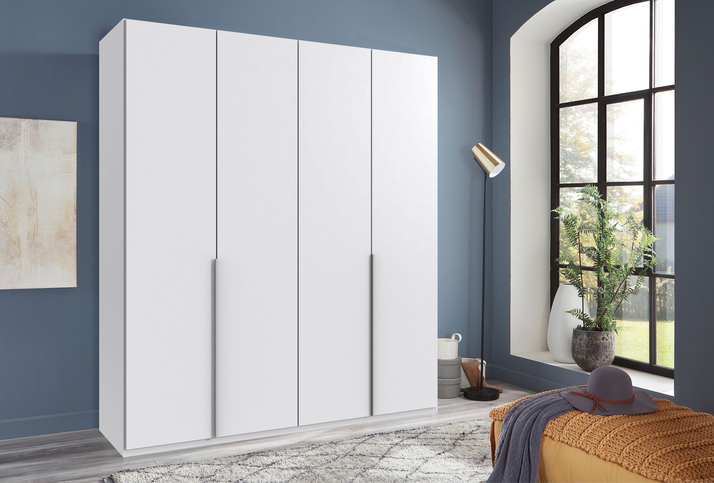 Wimex Kleiderschrank »Mugano,in 8 Breiten,3 Höhen,2 Tiefen, viele Farben, Made in Germany«, (in Basic oder Premium Ausstattung mit 2 weiteren Einlegeböden), mit langen oder kurzen Griffen aus Metall, mit oder ohne Spiegel