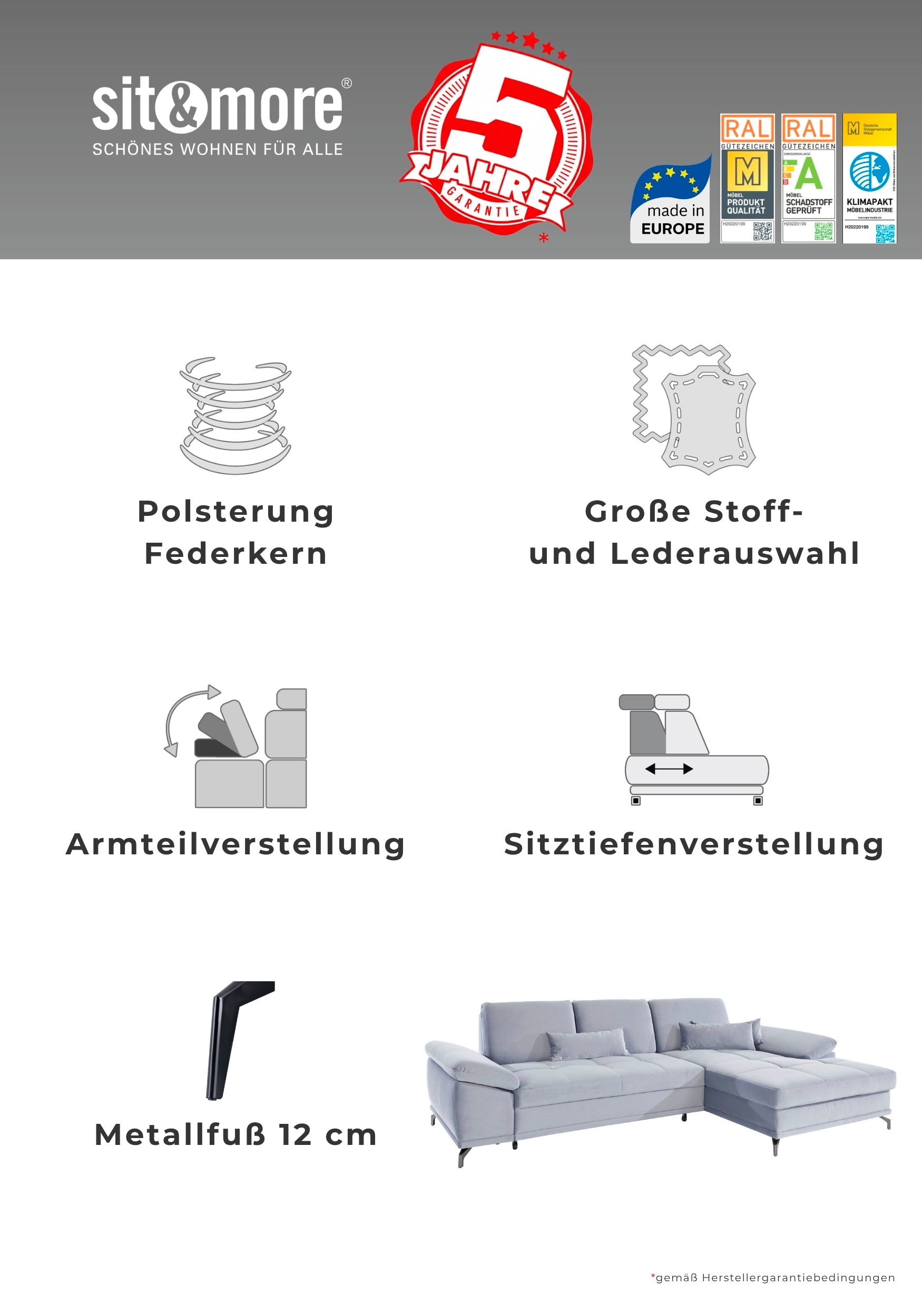 OTTO home Sofa-Kopfstütze »Costello, B: 48 cm« Set: 2 Stück, passend zur Serie