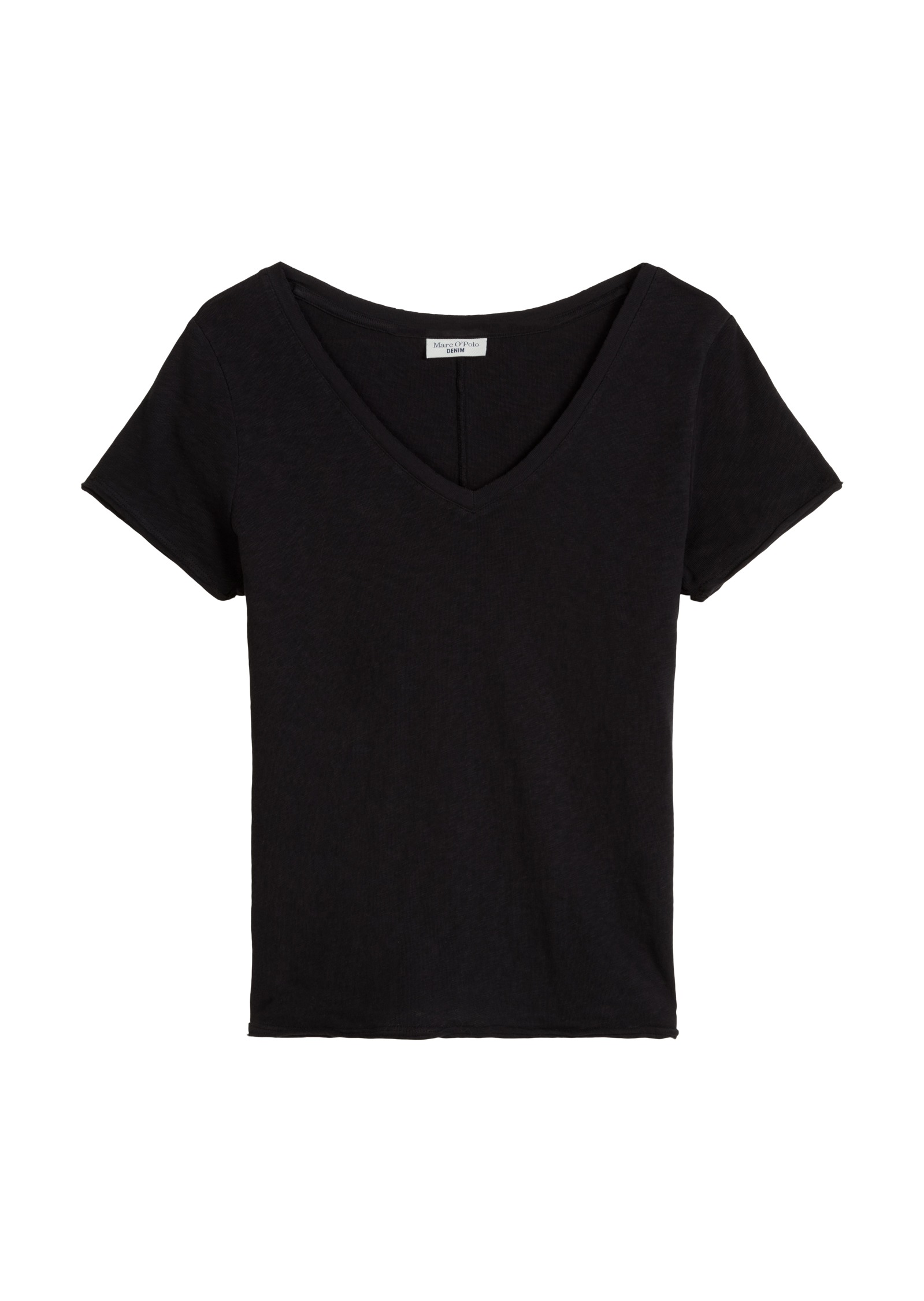 Marc O'Polo DENIM T-Shirt mit  abgerundetem V-Neck