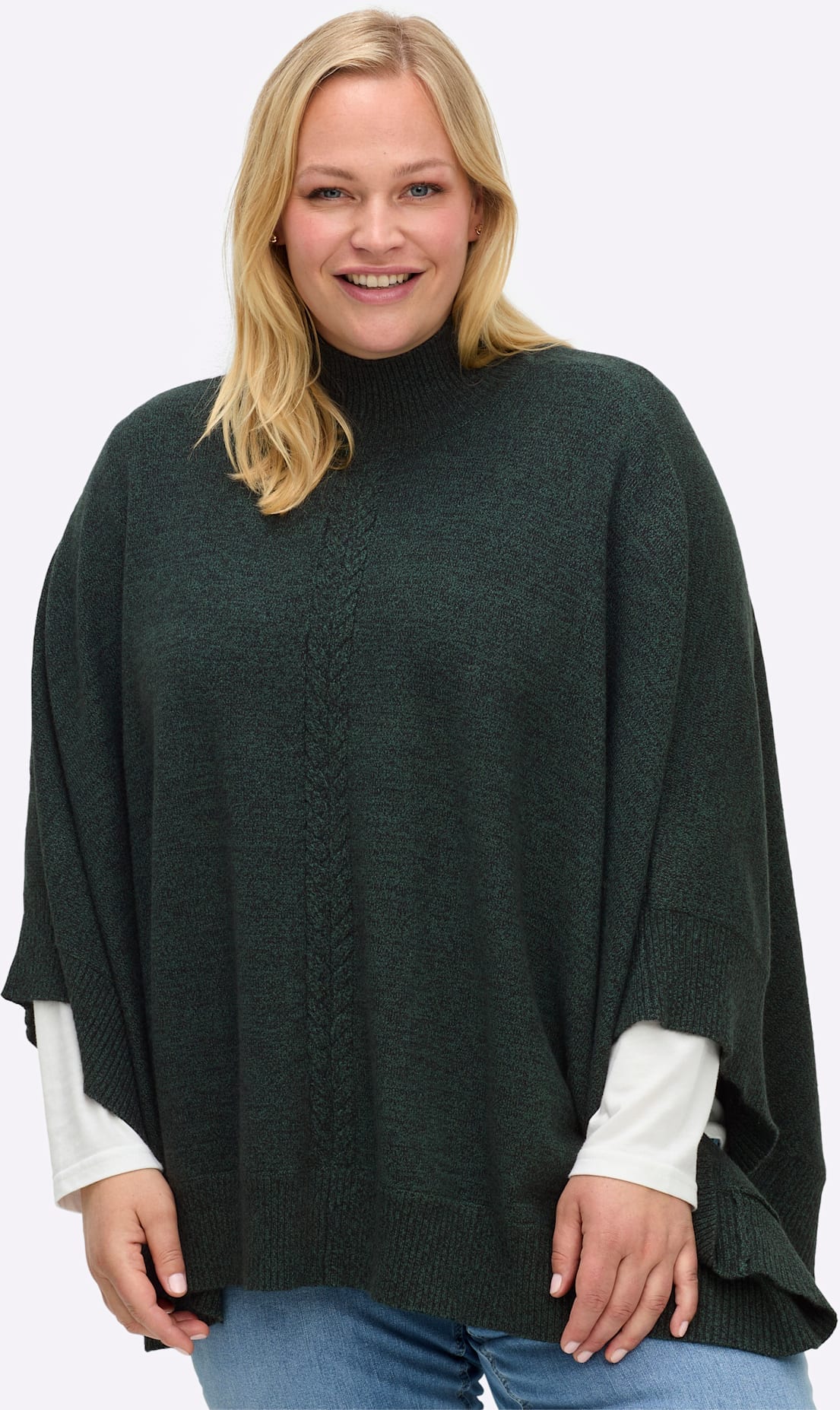 Sheego Damen Poncho, Größe 2