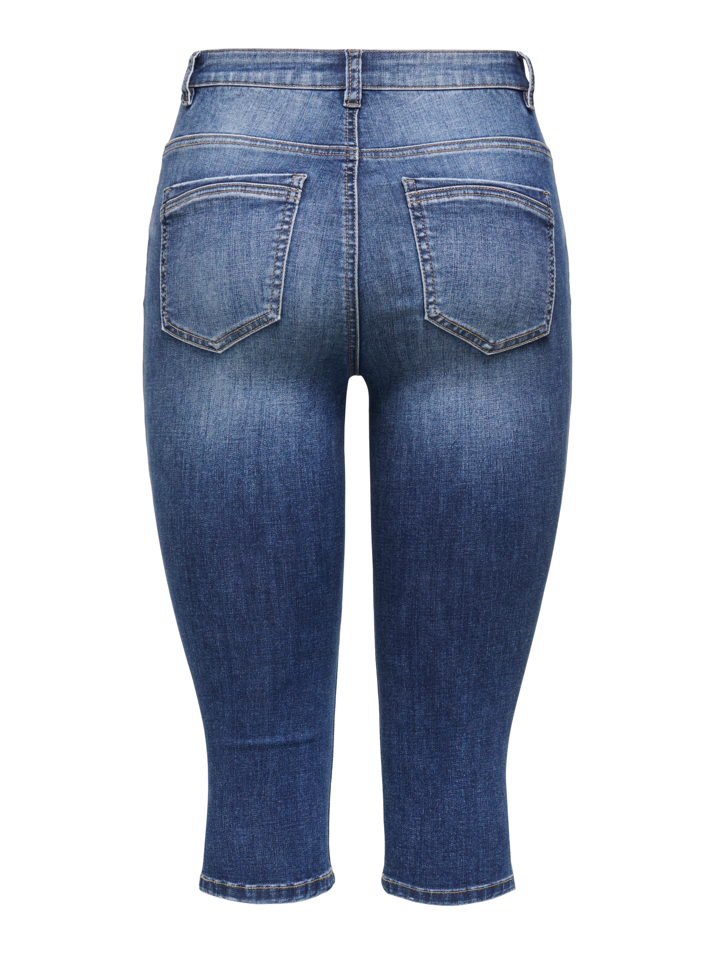 ONLY Caprijeans »ONLWAUW MID CAPRI SLIT DES DNM BOX« Materialmix, mit Destroyed Effekt