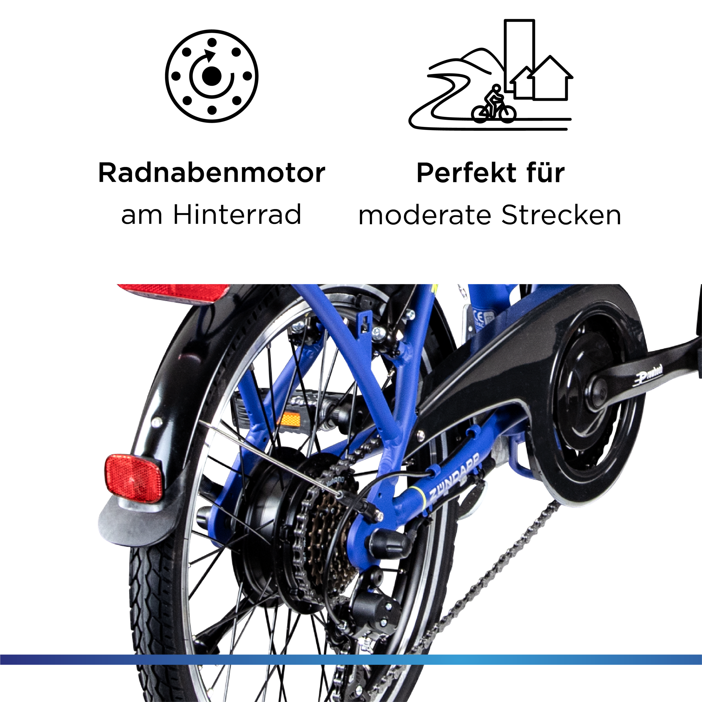 Zündapp »Z101« 6 Gang Shimano Tourney Schaltwerk Kettenschaltung Heckmotor 250 W Pedelec, Elektrofahrrad für Damen u. Herren