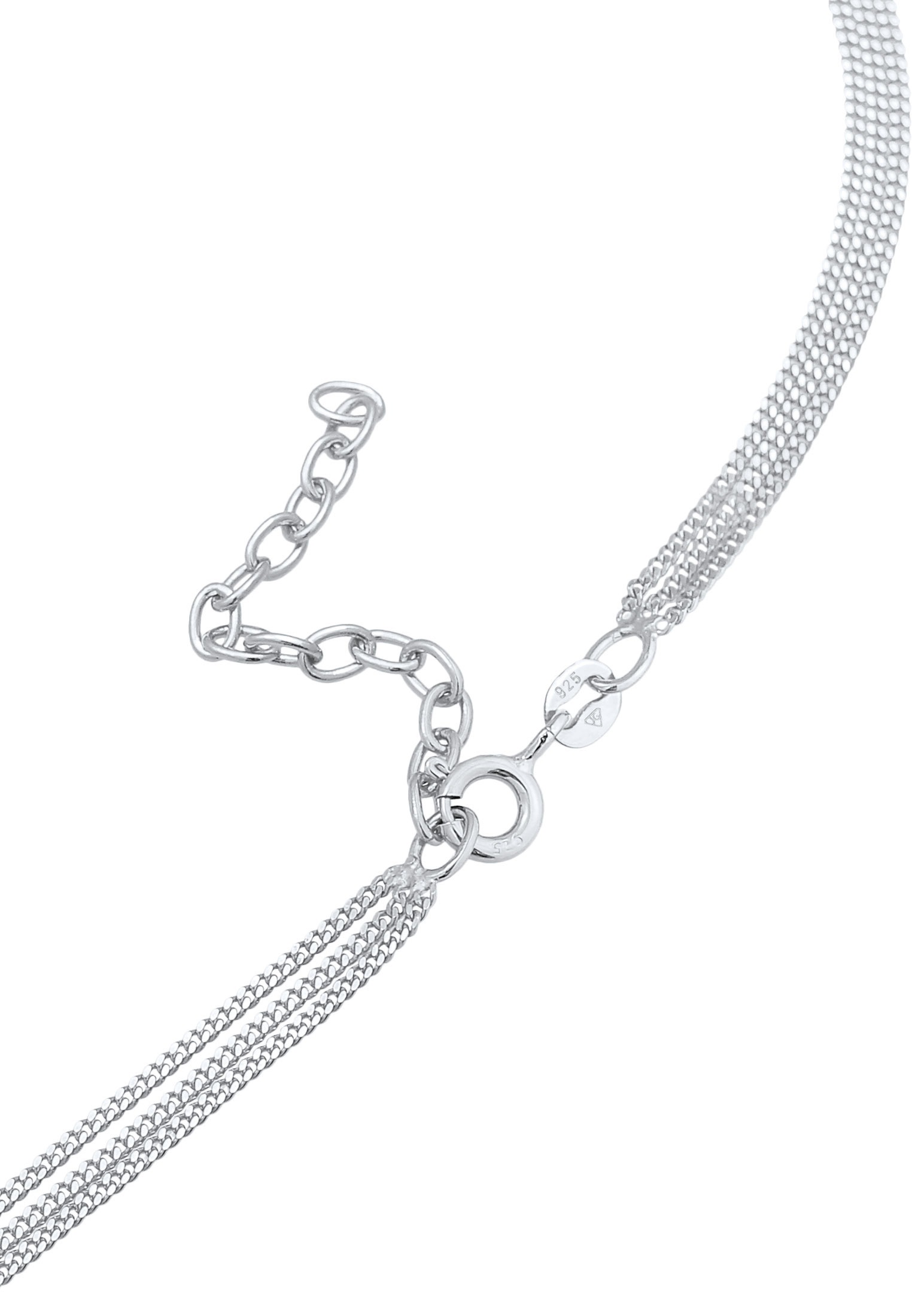 Elli Choker »Halskette Choker Layer Dreireihig Plättchen Boho 925 Silber«