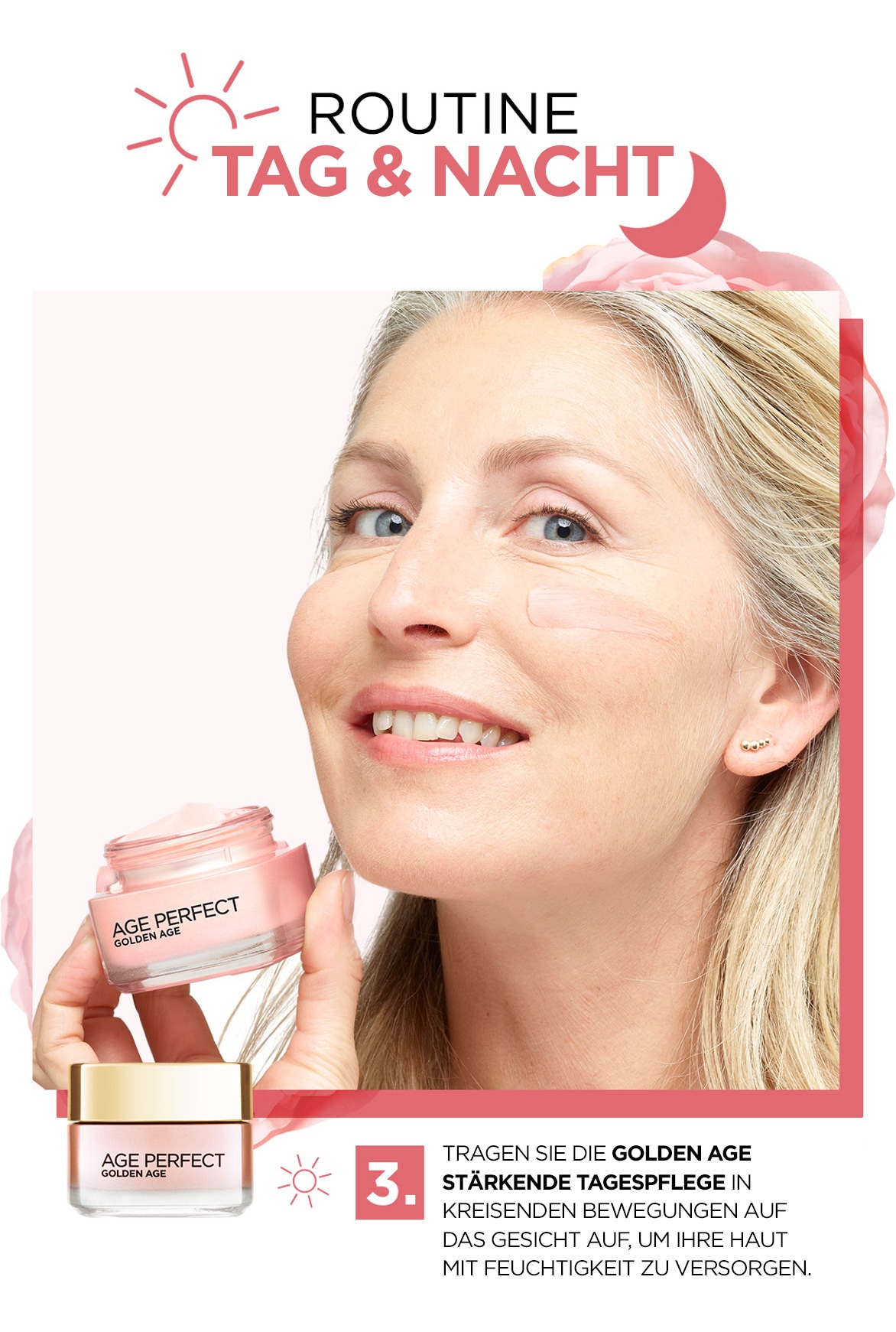 L'ORÉAL PARIS Feuchtigkeitscreme »Age Perfect Golden Age Rosé-Tagespflege«, mit hoher Wirksamkeit