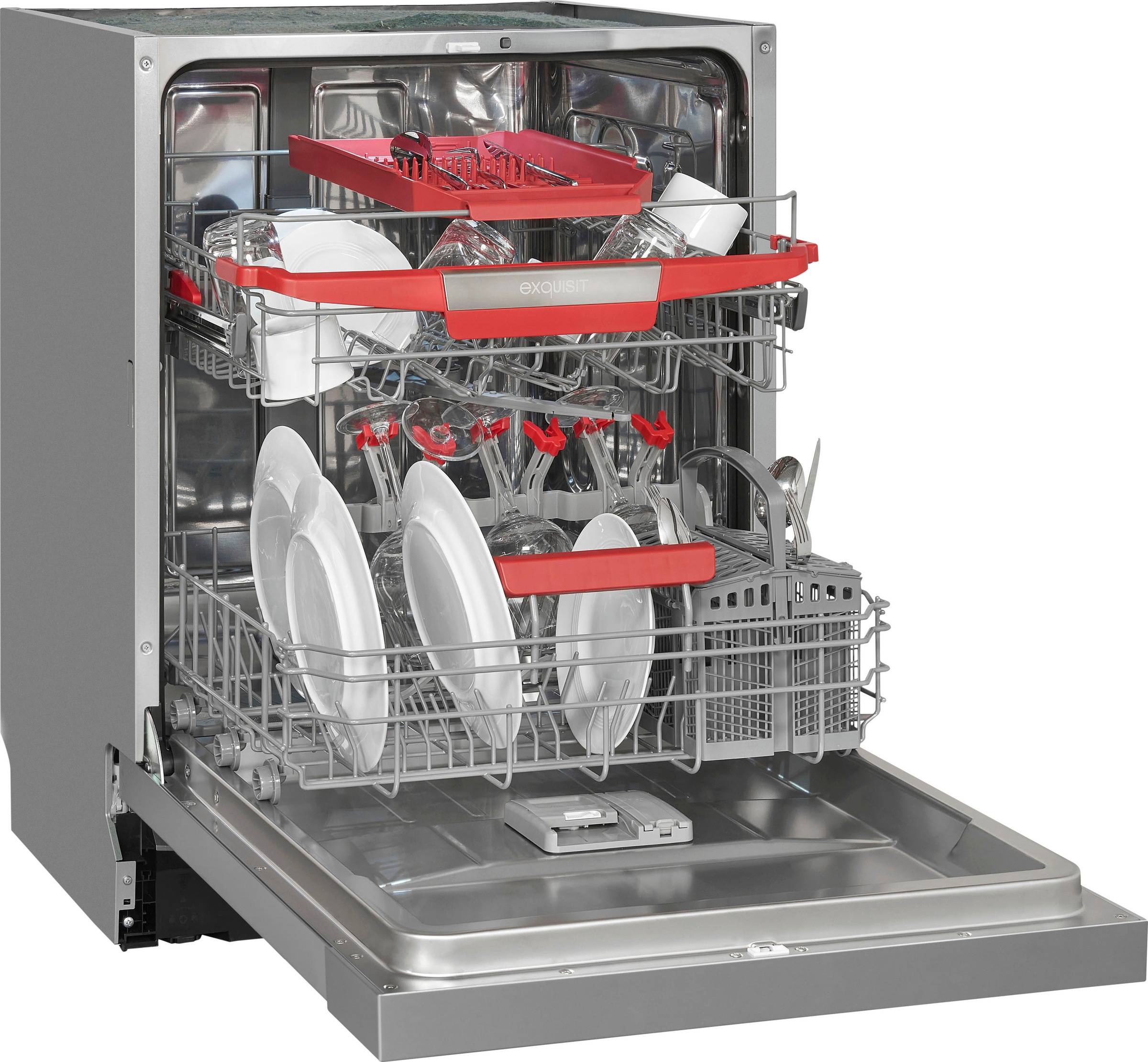 exquisit Unterbaugeschirrspüler »EGSP9614-EF-030B inox«, 14 Maßgedecke