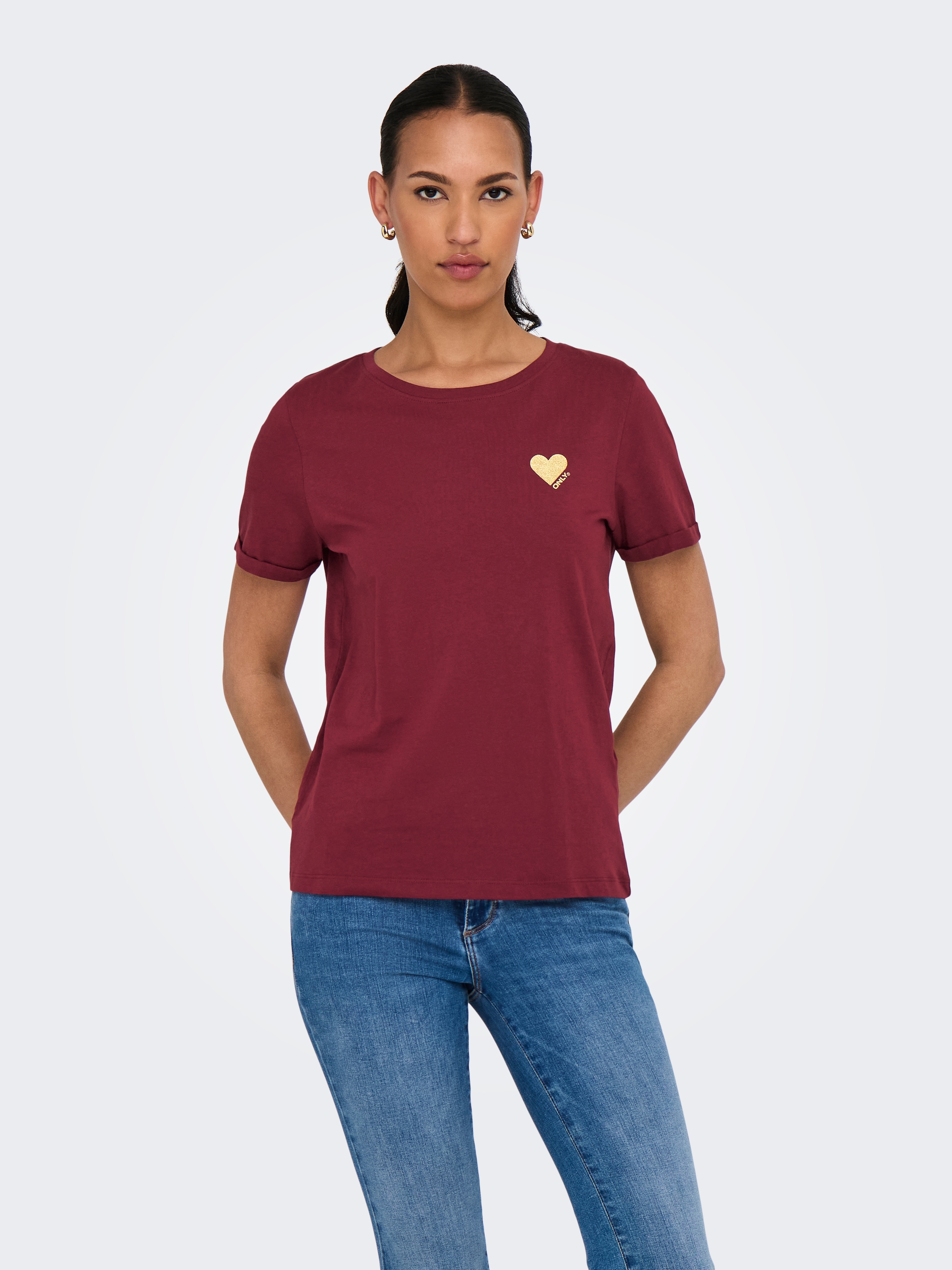 ONLY Kurzarmshirt »ONLKITA S/S LOGO TOP NOOS«
