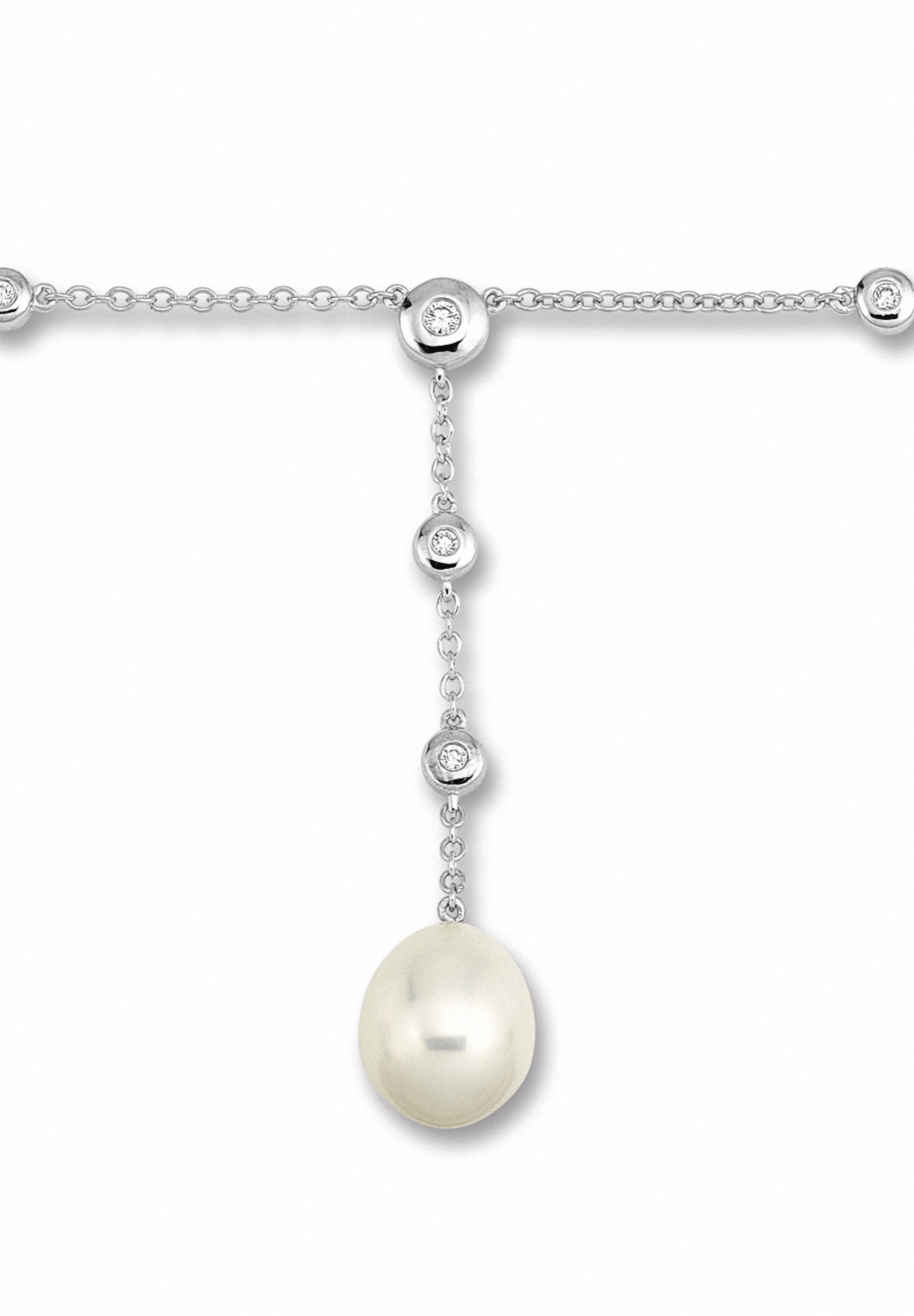 ONE ELEMENT Silberkette »Zirkonia Anker Halskette aus 925 Silber   45 cm«