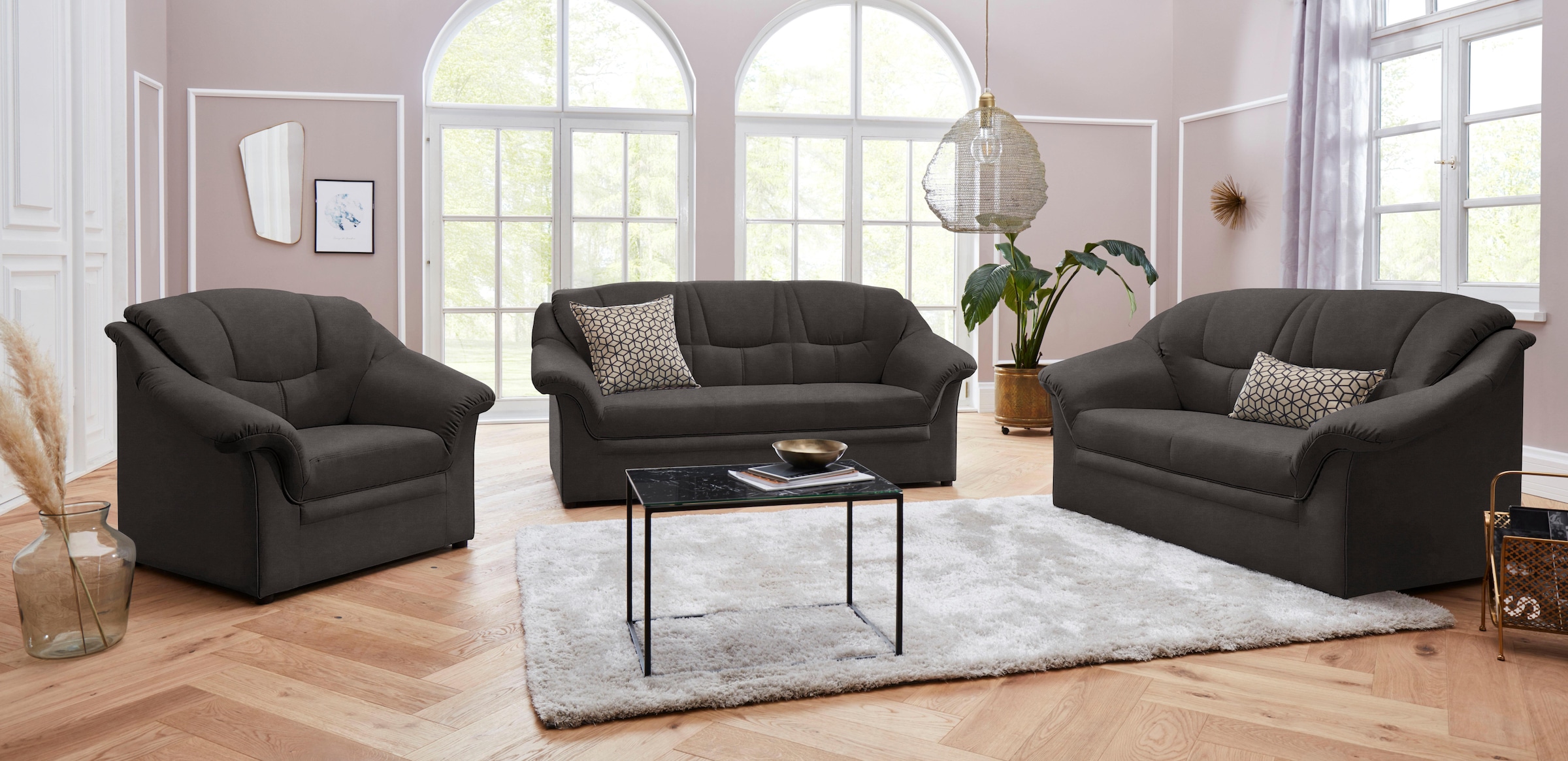 DOMO collection 2,5-Sitzer »Mezia kompakt für kleine Räume, Breite 184cm, komfortabel und zeitlos,«
