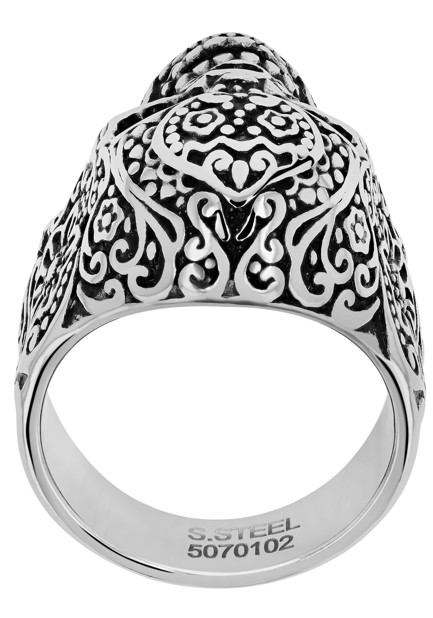 AKZENT Fingerring »Shadow, silberfarbig, langlebig«