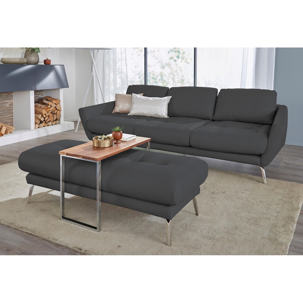 W.SCHILLIG Big-Sofa »softy«, mit dekorativer Heftung im Sitz, Füße Chrom glänzend