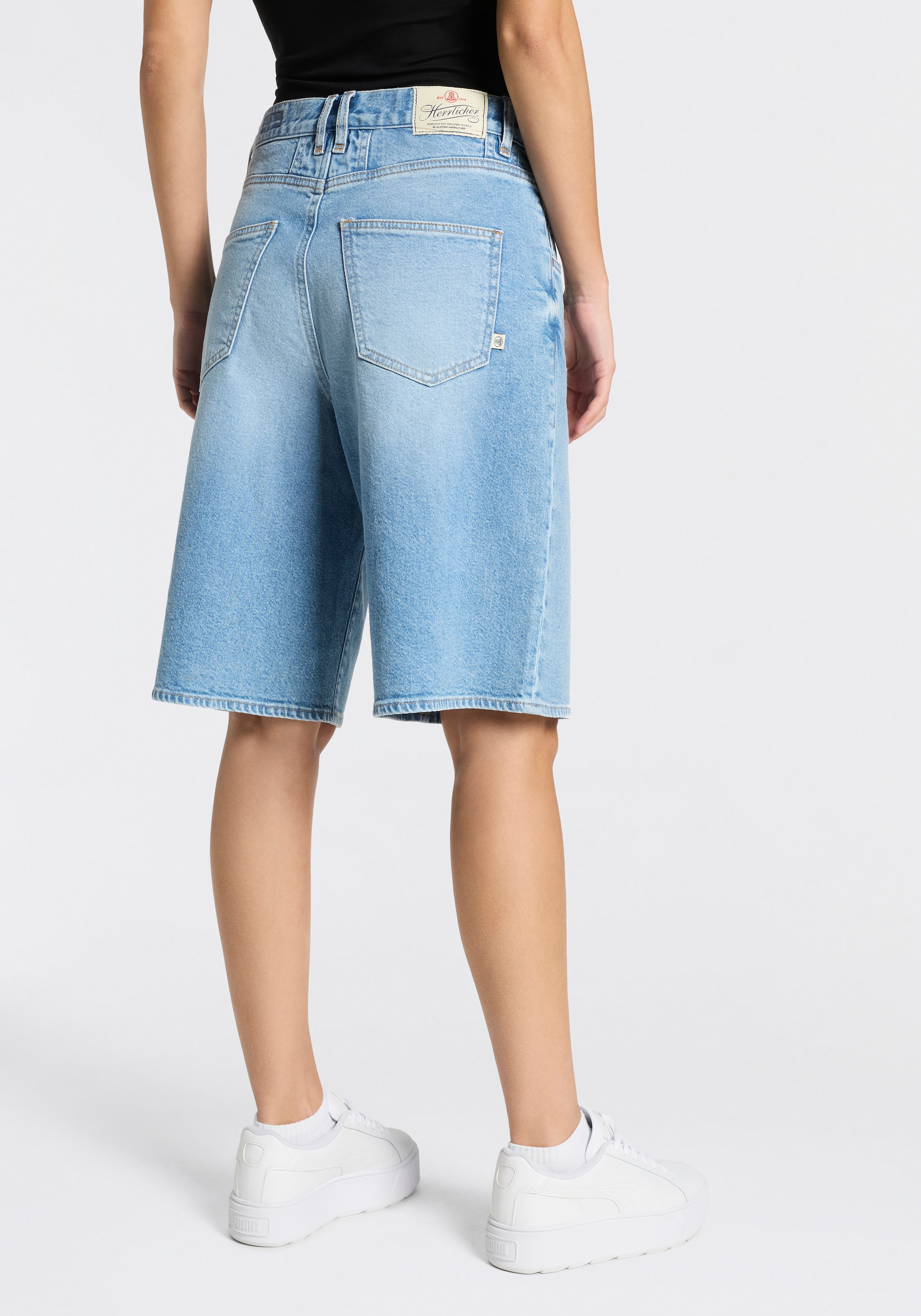 Herrlicher Jeansbermudas »Brooke Bermuda Denim« mit weitem Bein