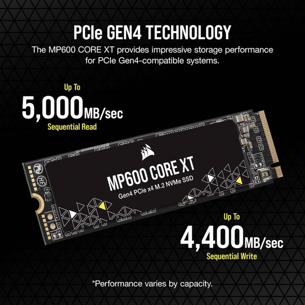 Corsair interne Gaming-SSD »MP600 CORE XT 1TB SSD«, Anschluss PCIe Gen 4.0 x4