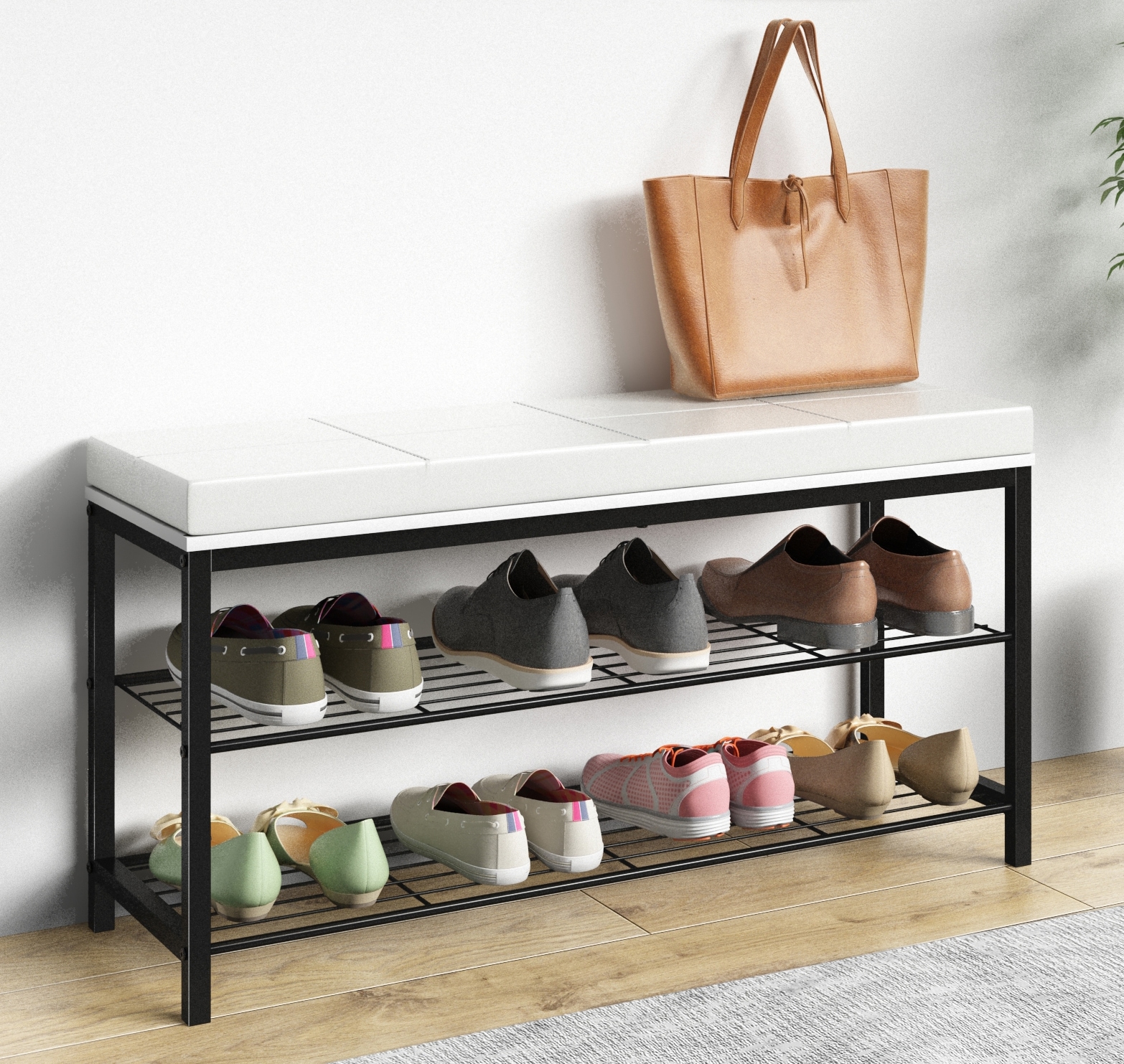 VCM Schuhregal »Metall Holz Sitzbank Schuhregal Schuhbank Taliro«
