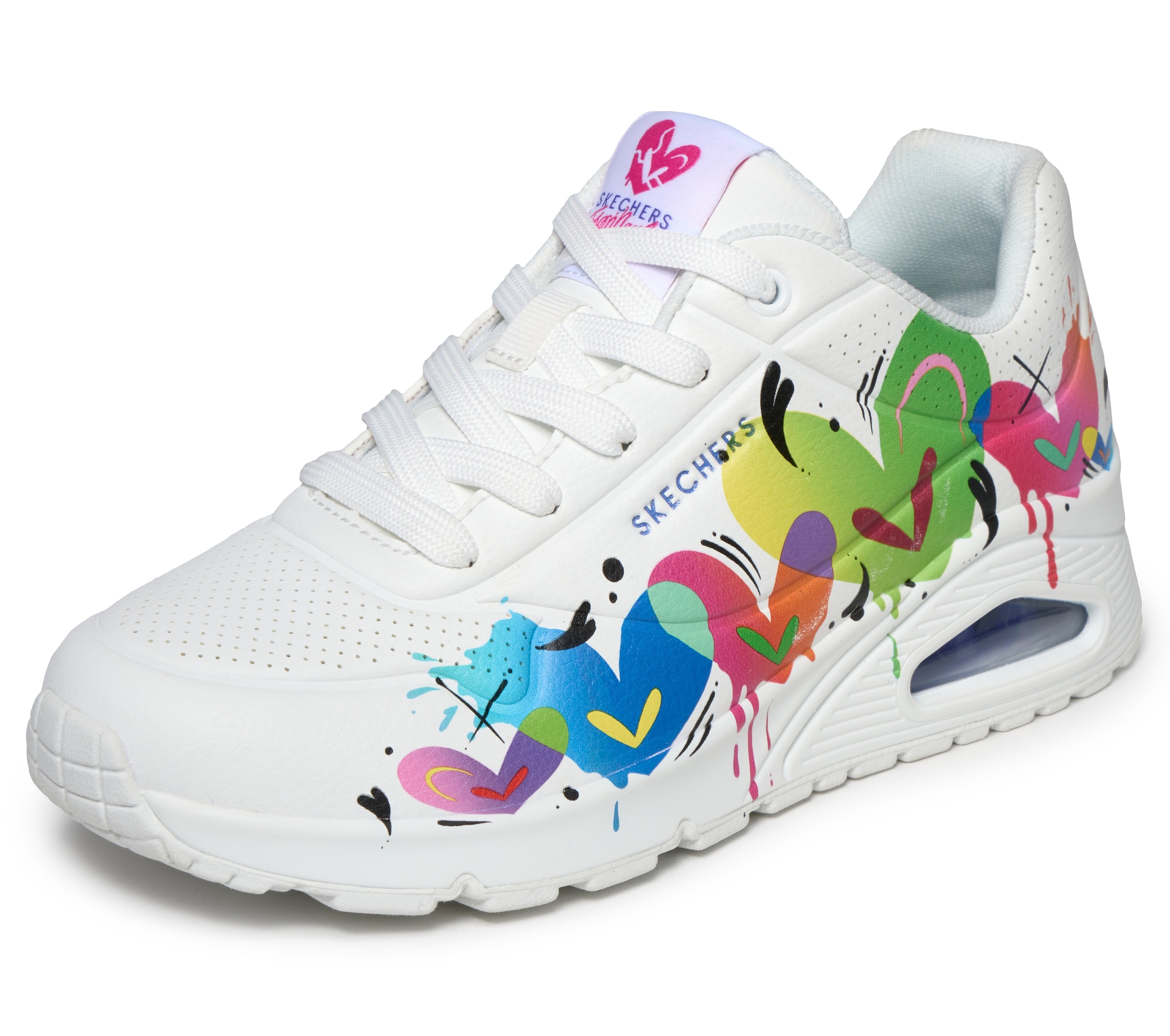 Skechers Sneaker »UNO-JASON NAYLOR«  Halbschuh, Schnürschuh mit buntem Herzchen-Print