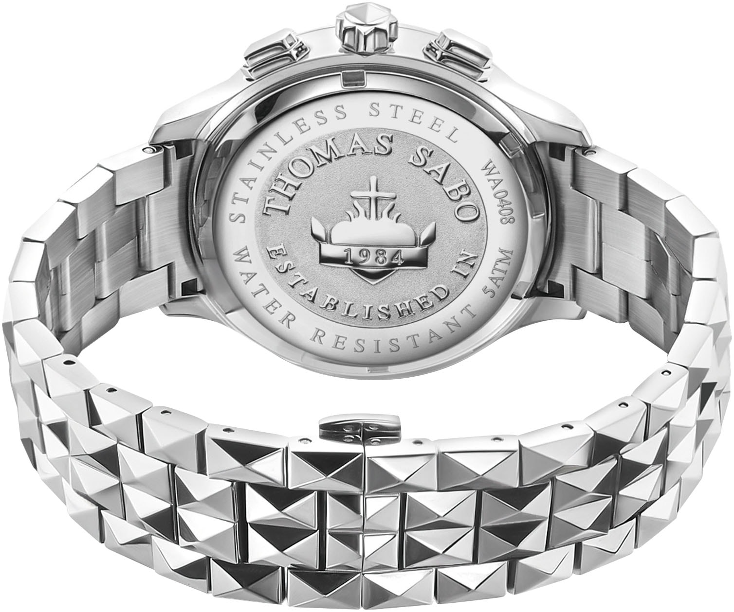 THOMAS SABO Chronograph »REBEL AT HEART«, Quarzuhr, Armbanduhr, Herren, Stoppfunktion, Datum, Saphirbeschichtung
