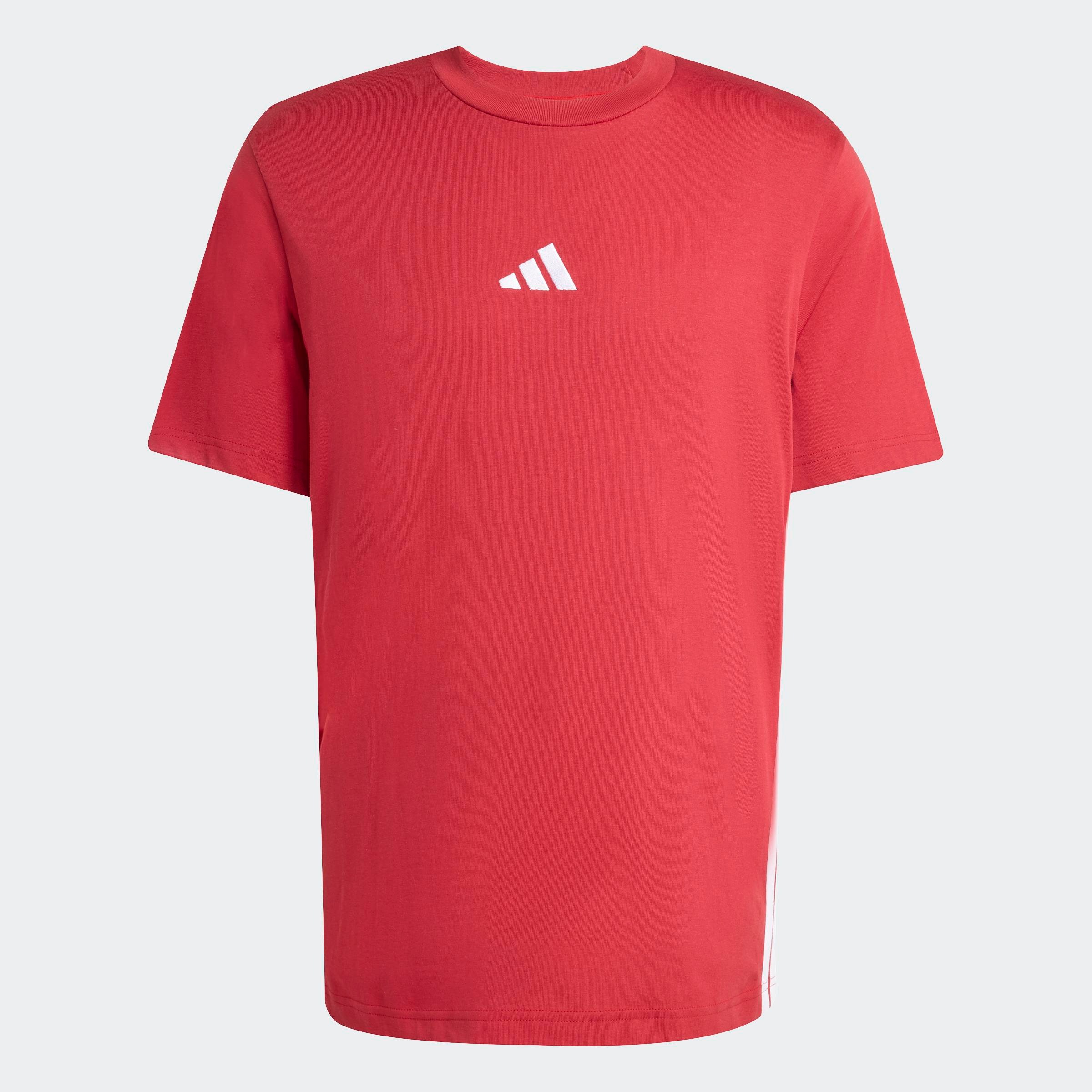 adidas Sportswear T-Shirt »ESSENTIALS 3-STREIFEN SINGLE JERSEY« mit Rundhalsausschnitt, aus Baumwolle, weiches Single Jersey