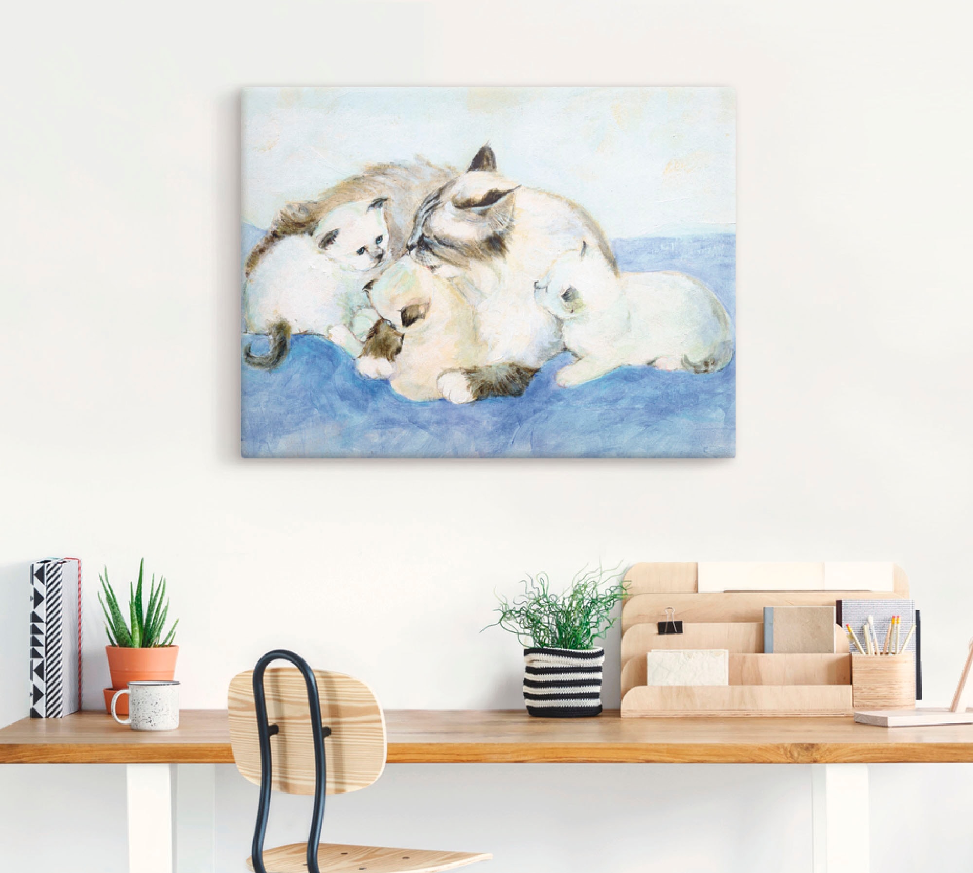 Artland Wandbild »Katzenfamilie«, Haustiere, (1 St.), als Leinwandbild, Wandaufkleber in verschied. Größen