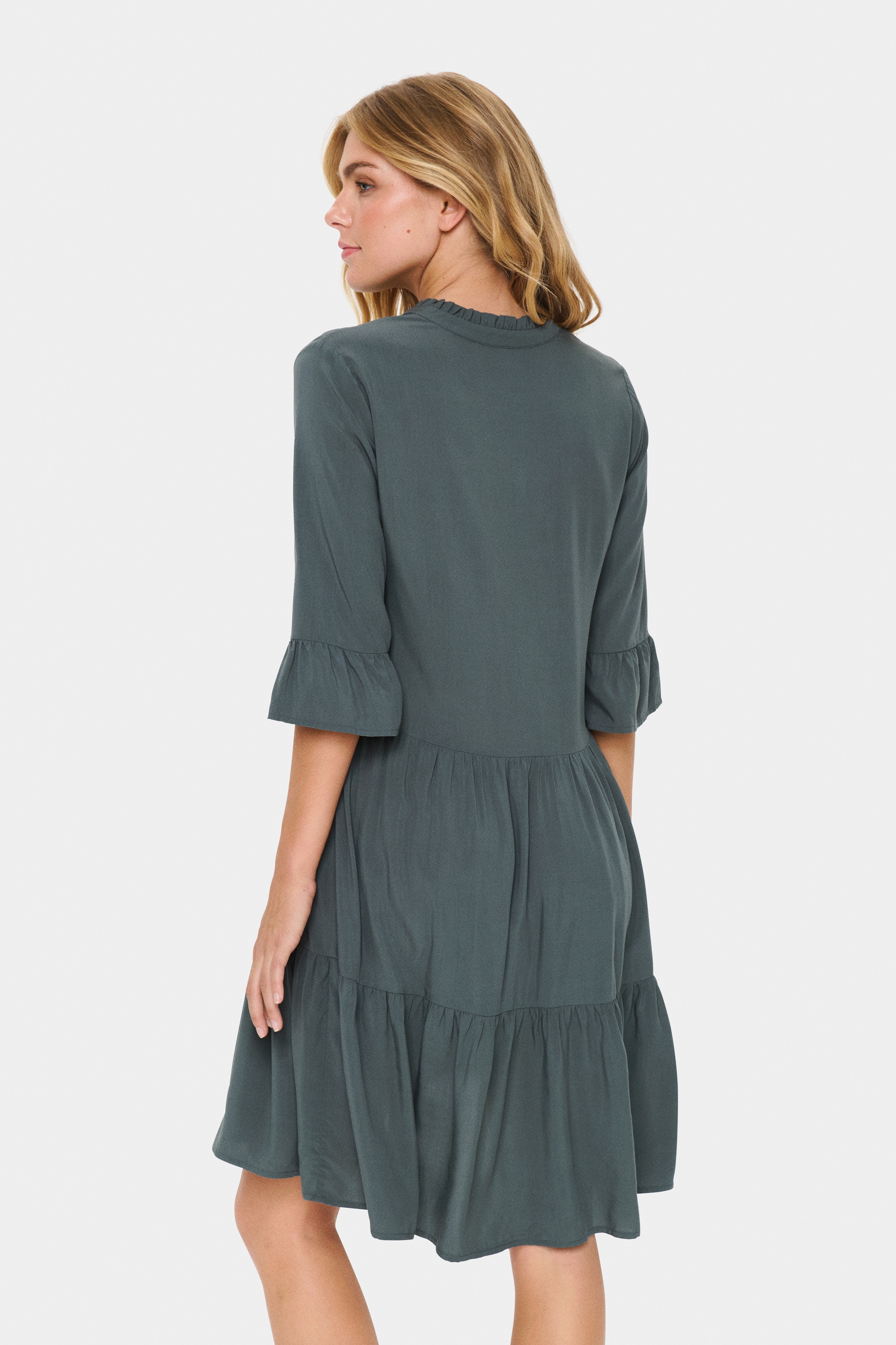 Saint Tropez Blusenkleid »EdaSZ Dress«, mit Volant und 3/4 Ärmel