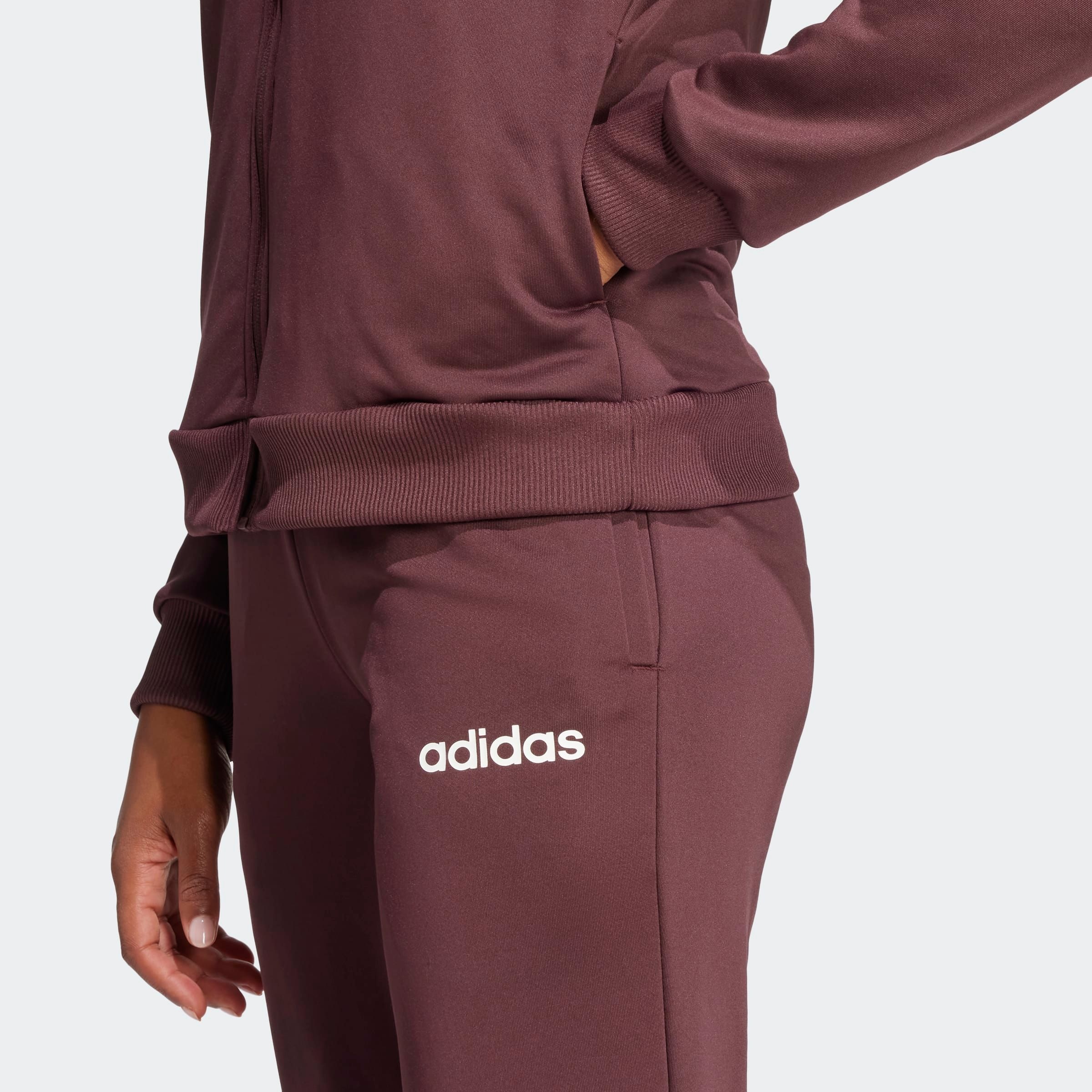 adidas Sportswear Trainingsanzug »W LINEAR TS«, (2 tlg.), Trainingsjacke mit Kapuze, Tracksuit