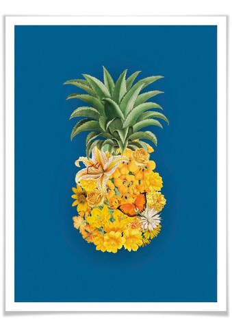 Wall-Art Poster »Ananas Blume Blau«, Blumen, (1 St.) kaufen