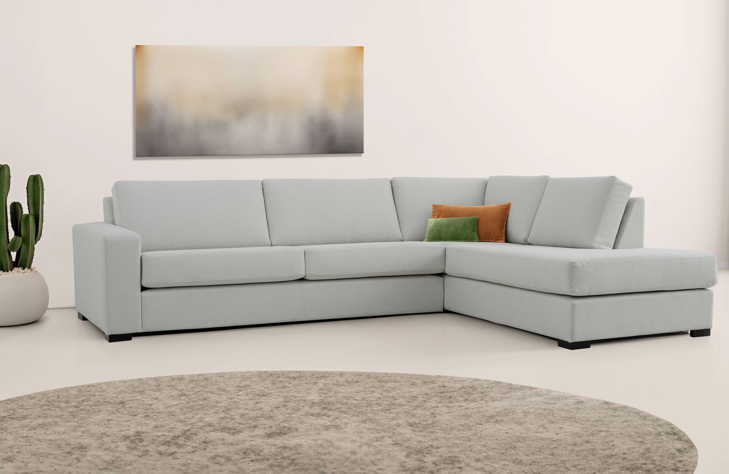 Home affaire Ecksofa »Branwell« Breite 304 cm, Struktur fein, mit Wellenunterfederung