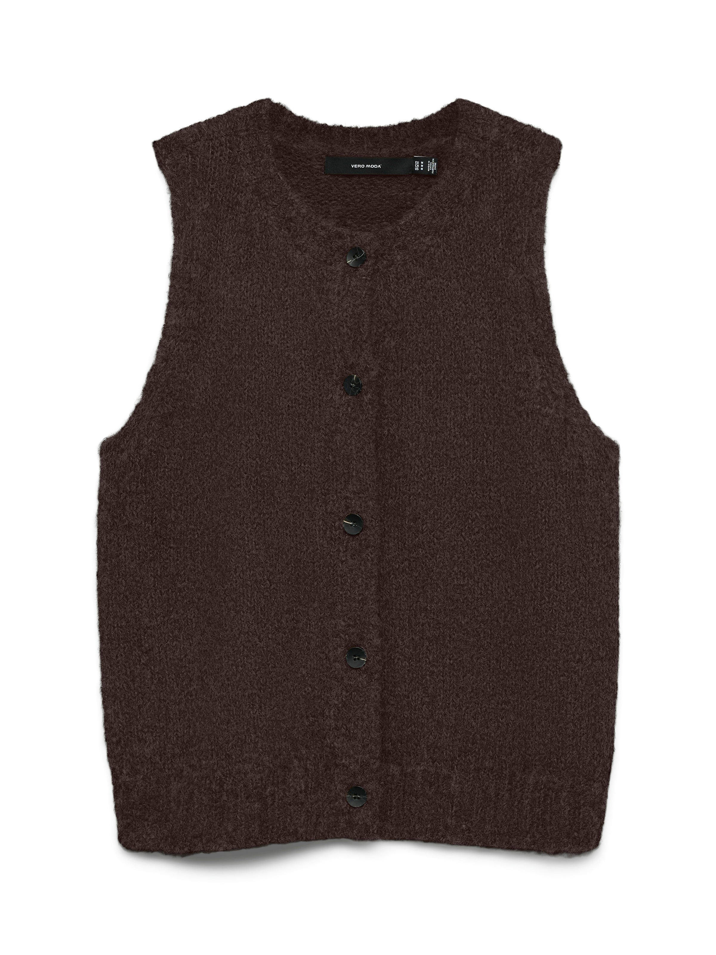 Vero Moda Strickweste »VMNOVAH SL O-NECK BUTTON VEST NOOS« Materialmix, loose fit