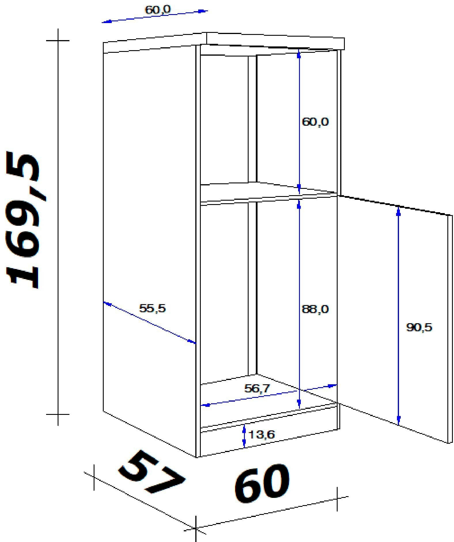 Flex-Well Backofen/Kühlumbauschrank OTTO 60 x (B im x x x 169 cm H Online 60 bestellen Shop »Nepal«, T)
