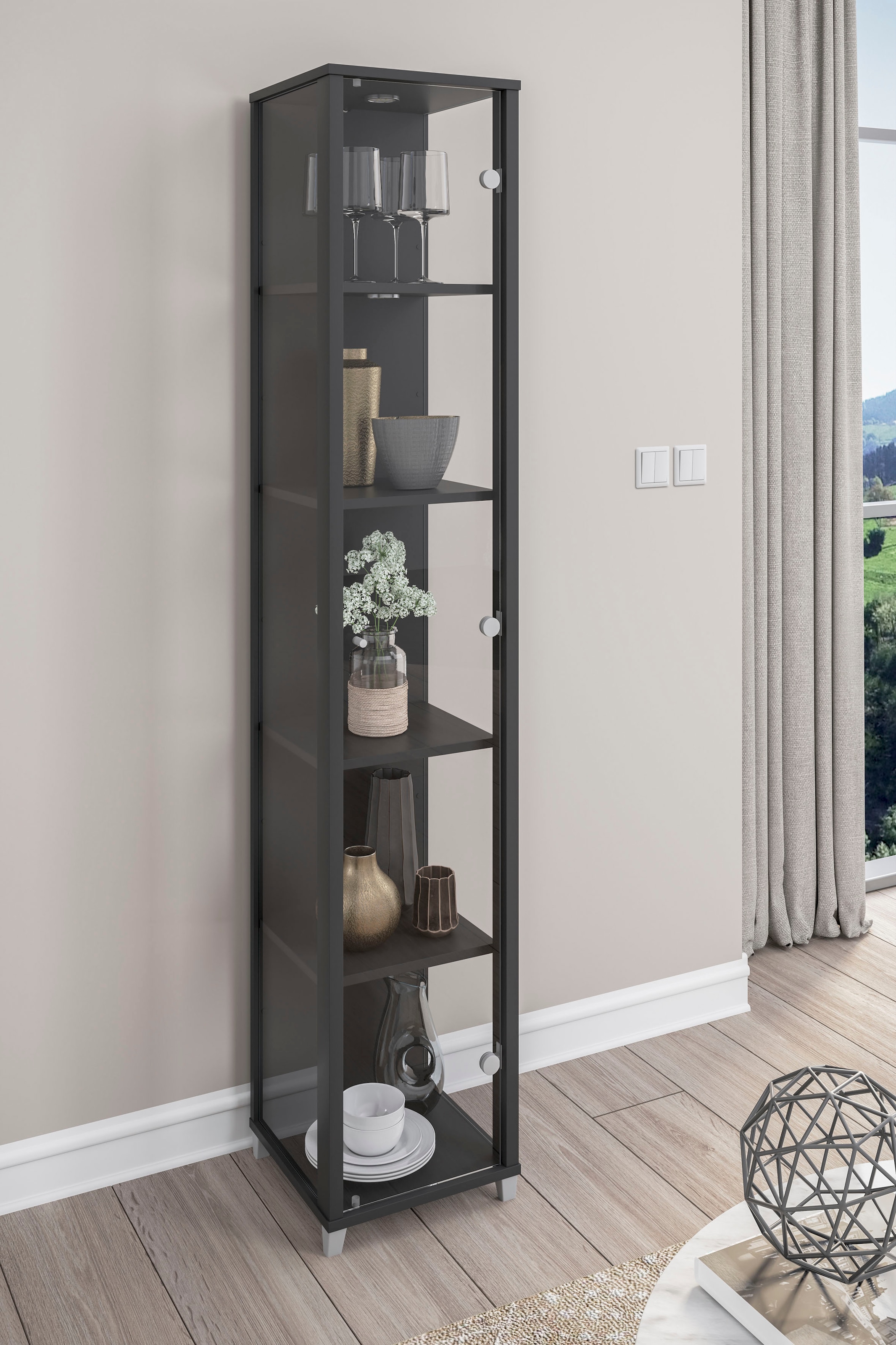fif möbel Vitrine »OPTIMA«, Standvitrine, Vitrinenschrank, Glasvitrine, Sammlervitrine