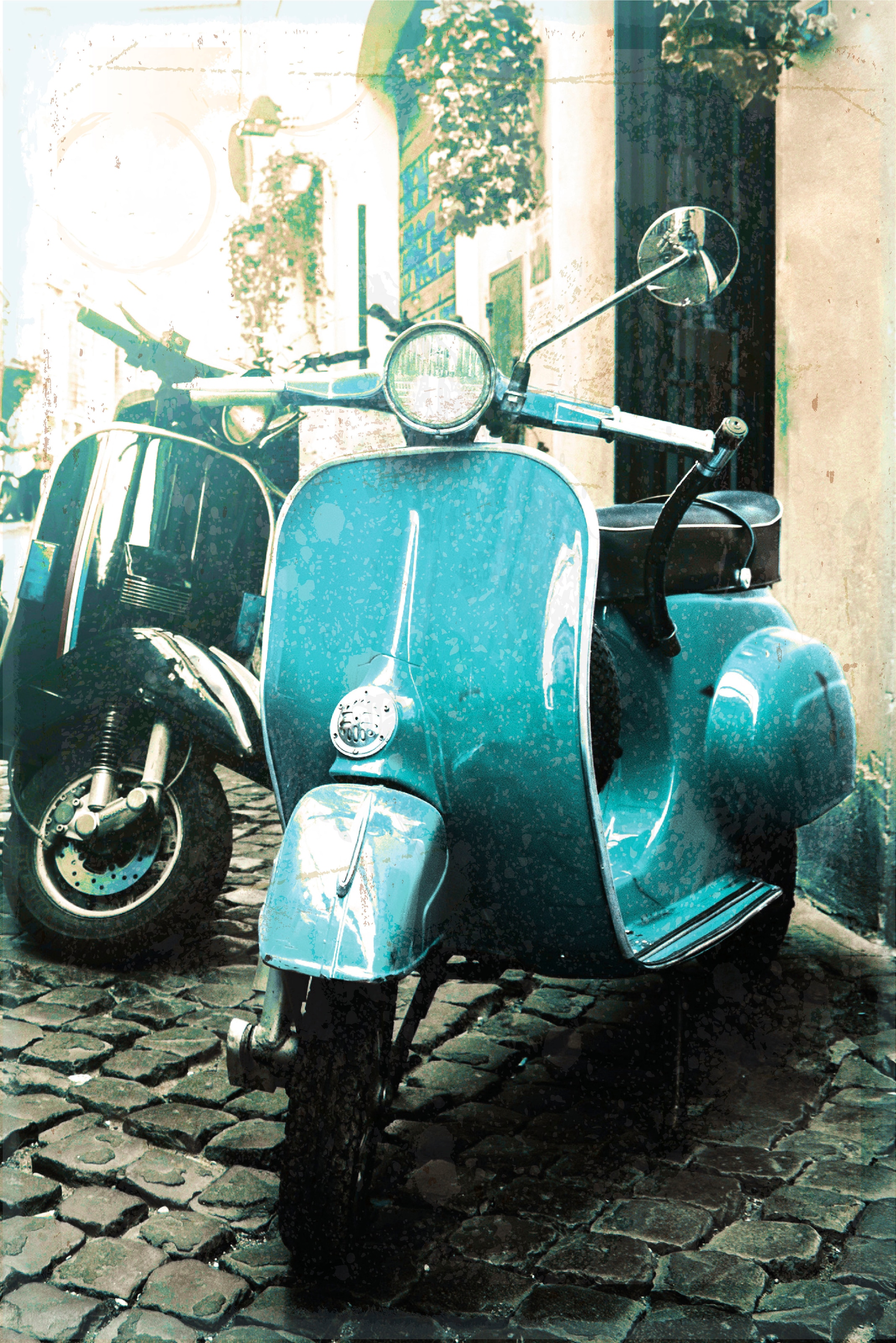 queence Metallbild »Scooter«, Rom-Florenz-Fahrzeuge-Motorräder & Roller, (1 St.), Stahlschilder
