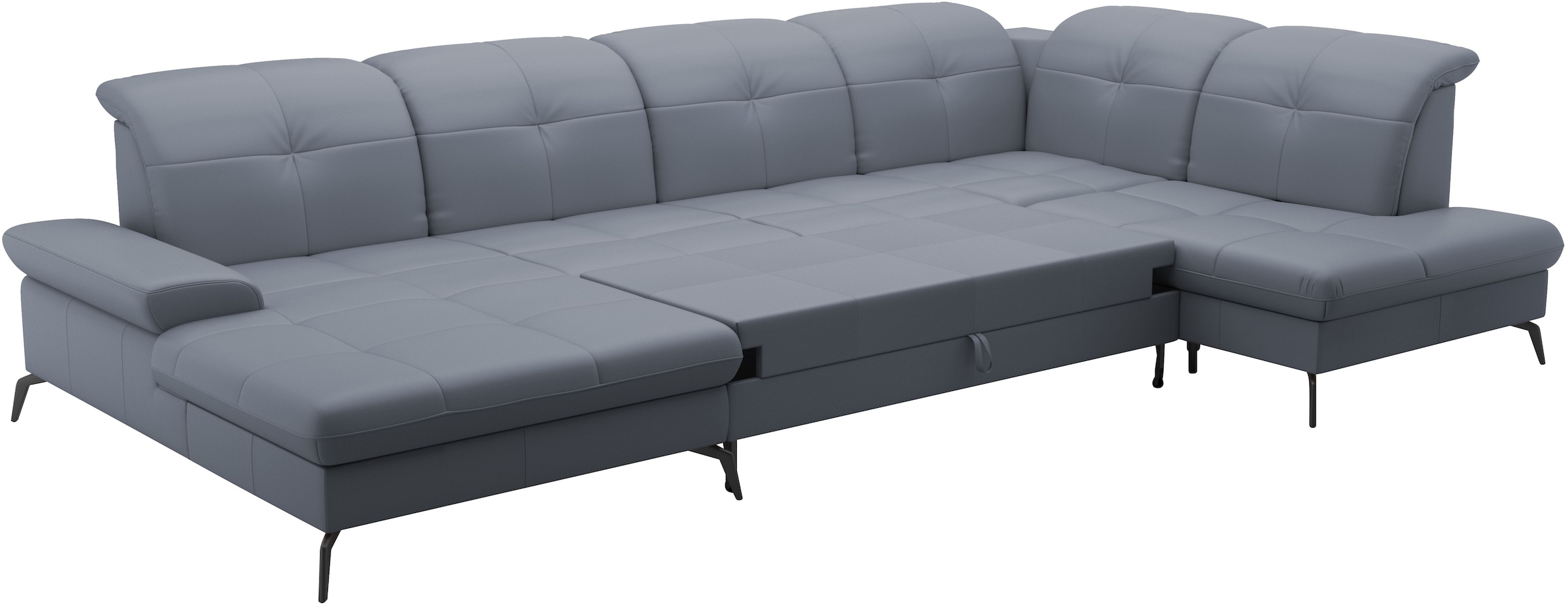 sit&more Wohnlandschaft »Amica, U-Form, inkl. Sitztiefenverstellung und Armteilverstellung«, wahlweise mit Kopfteilverstellung, Bettfunktion und Bettkasten