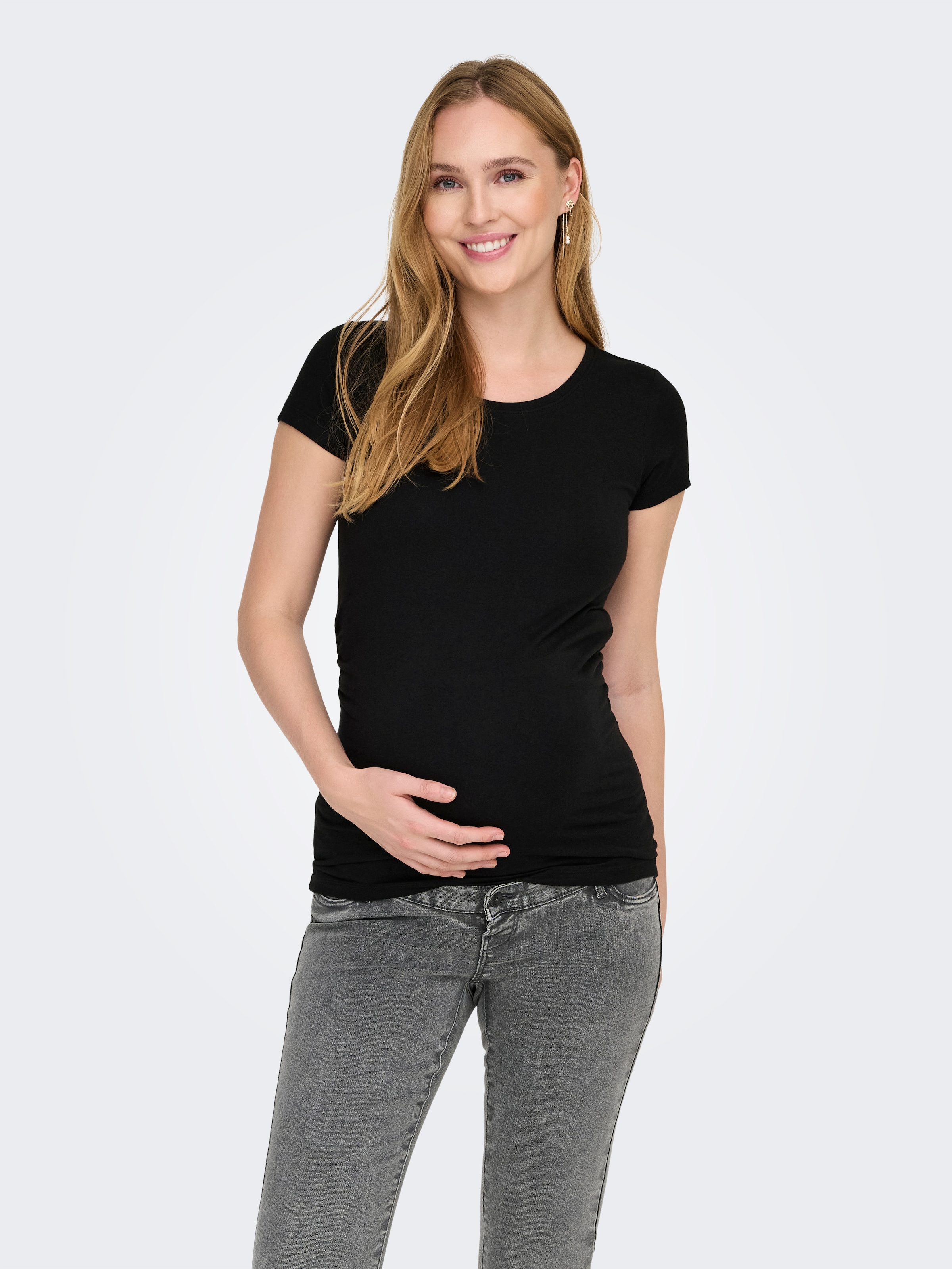ONLY MATERNITY Umstandsshirt »OLMLOVELY S/S ONECK TOP 2PACK JRS NOOS«, (Packung, 2 tlg.)