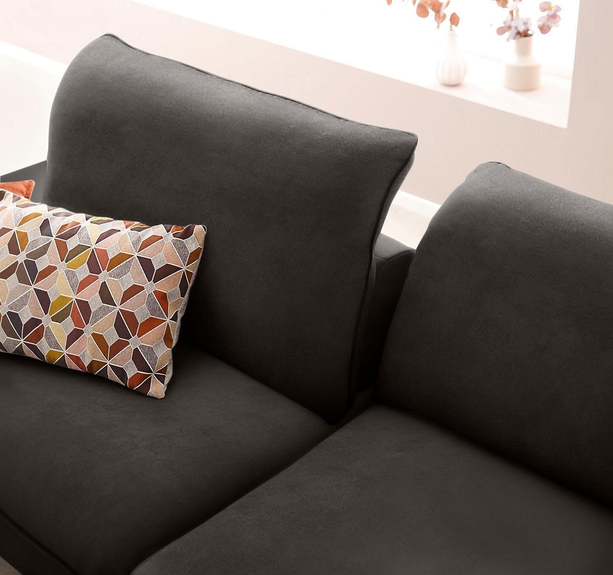 W.SCHILLIG Ecksofa »enjoy&MORE, Designsofa, elegant und bequem, L-Form« Sitztiefenverstellung, Füße schwarz pulverbeschichtet, Breite 294 cm