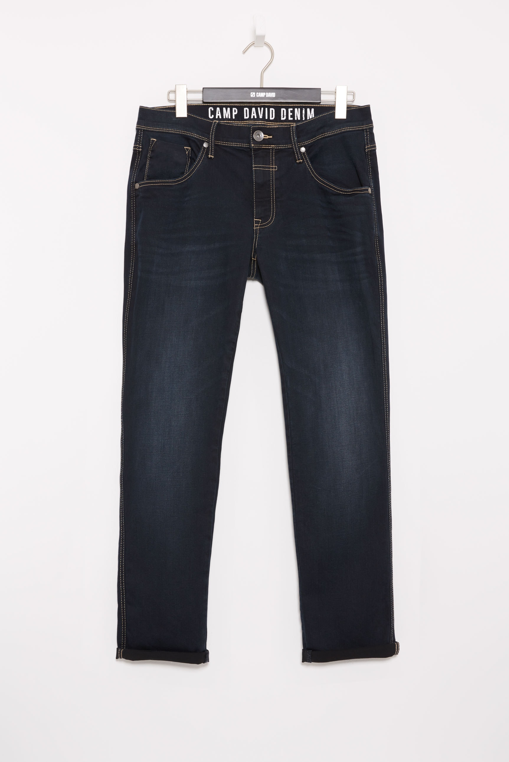 Camp David Herren 5-Pocket-Jeans mit Stretch in blau, Größe 34