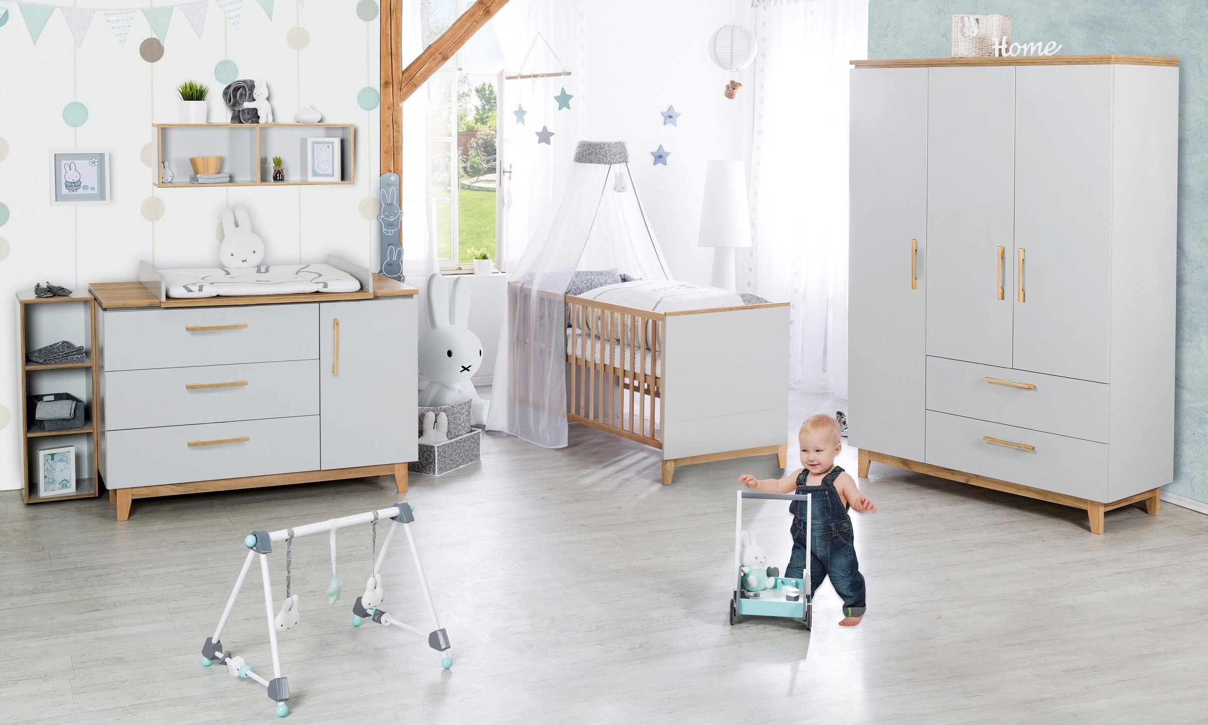 roba® Babyzimmer-Komplettset »Caro«, (Set, 3 St.), breit; mit Kinderbett, Schrank und Wickelkommode