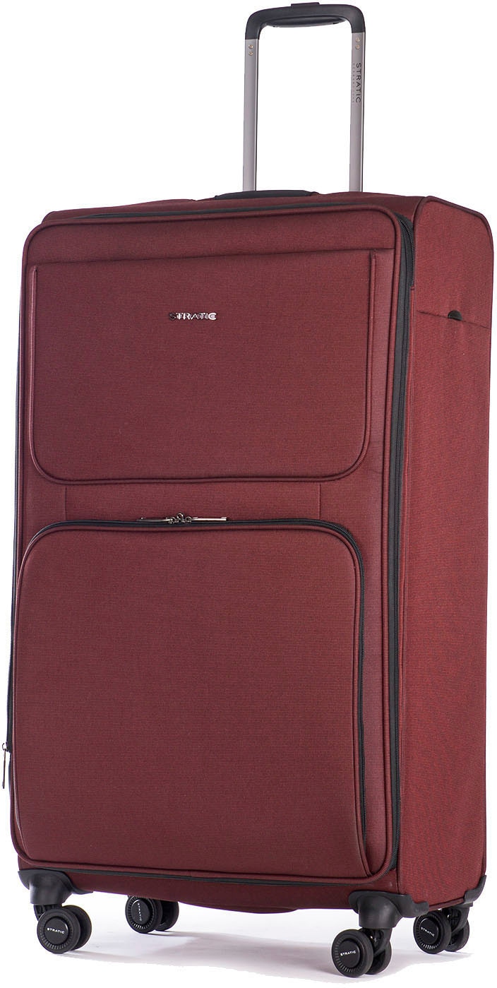 Stratic Weichgepäck-Trolley »Bendigo Light + L, redwine«, 4 Rollen, Reisekoffer großer Koffer Aufgabegepäck TSA-Zahlenschloss