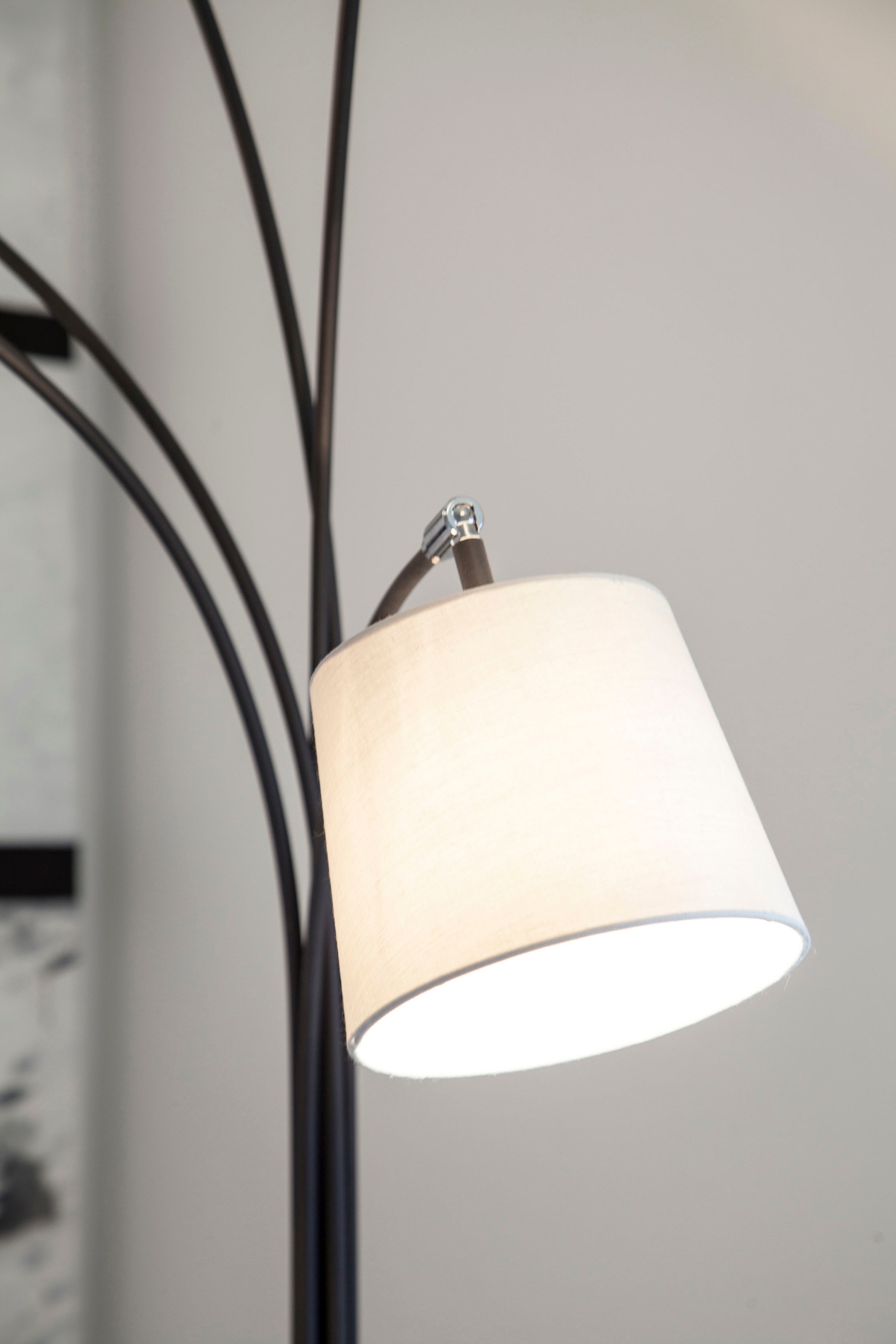 By Rydens Stehlampe »Foggy«, 5 flammig, Leuchtmittel E14 | ohne Leuchtmittel, Stehleuchte mit 5 Stoffschirmen