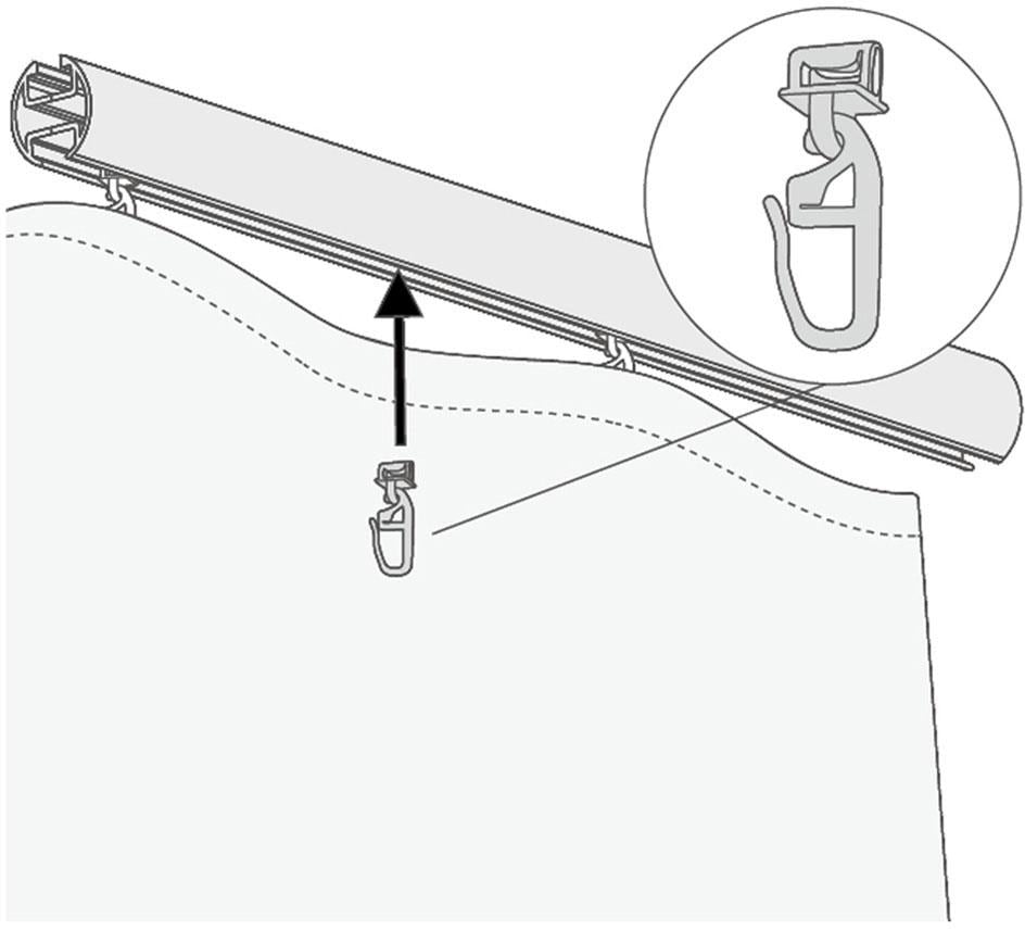 Good Life Klick-Gleiter »Alves«, (Packung, 20 St.), für Vorhangstangen mit breitem Lauf (6 mm)