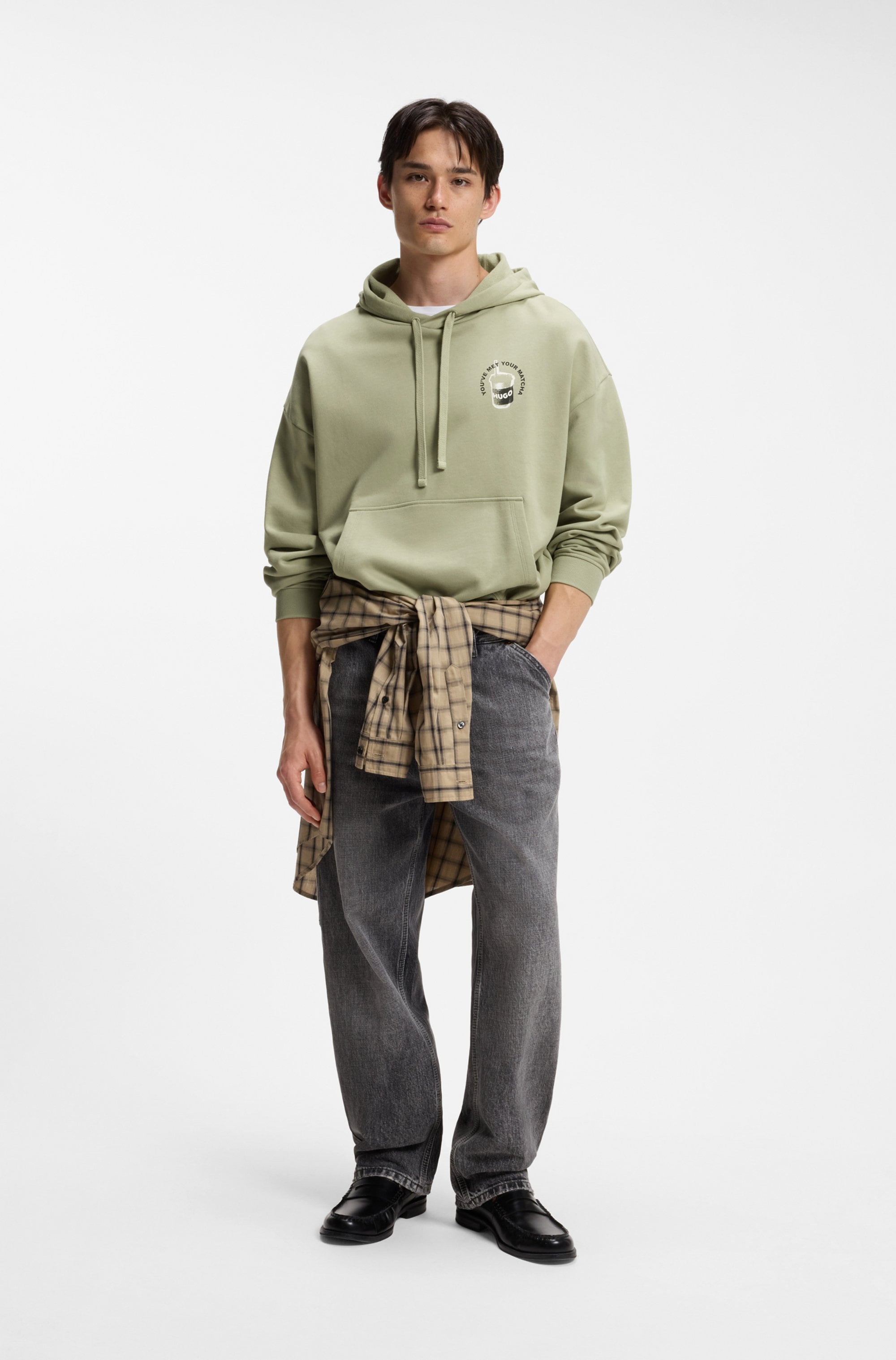 HUGO Kapuzensweatshirt »Necdysis«, Regular Fit, Kapuze mit Kordelzug, reine Baumwolle
