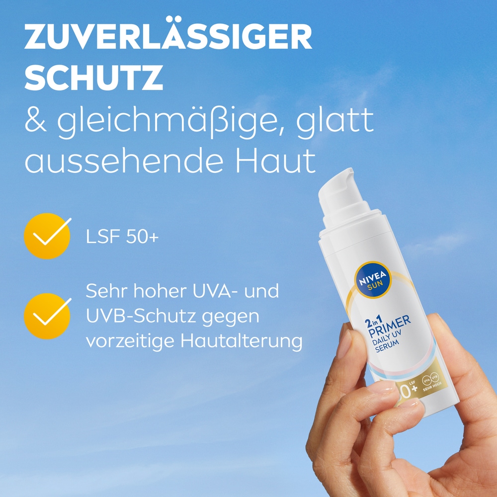 Nivea Sun Sonnenschutzpflege »NIVEA SUN UV Gesicht 2in1 Primer Serum LSF 50+«