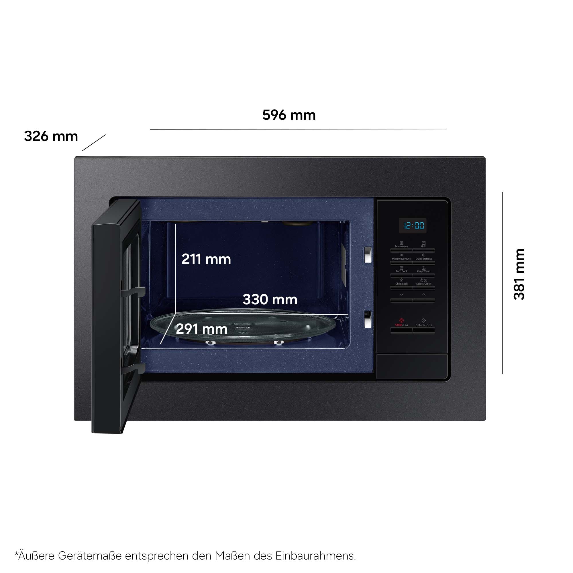 Samsung Mikrowelle »MG20A7013CB/EG« Grill | Mikrowelle Garen, Backen & Grillen mit pflegeleichten Keramik-Emaille Innenraum
