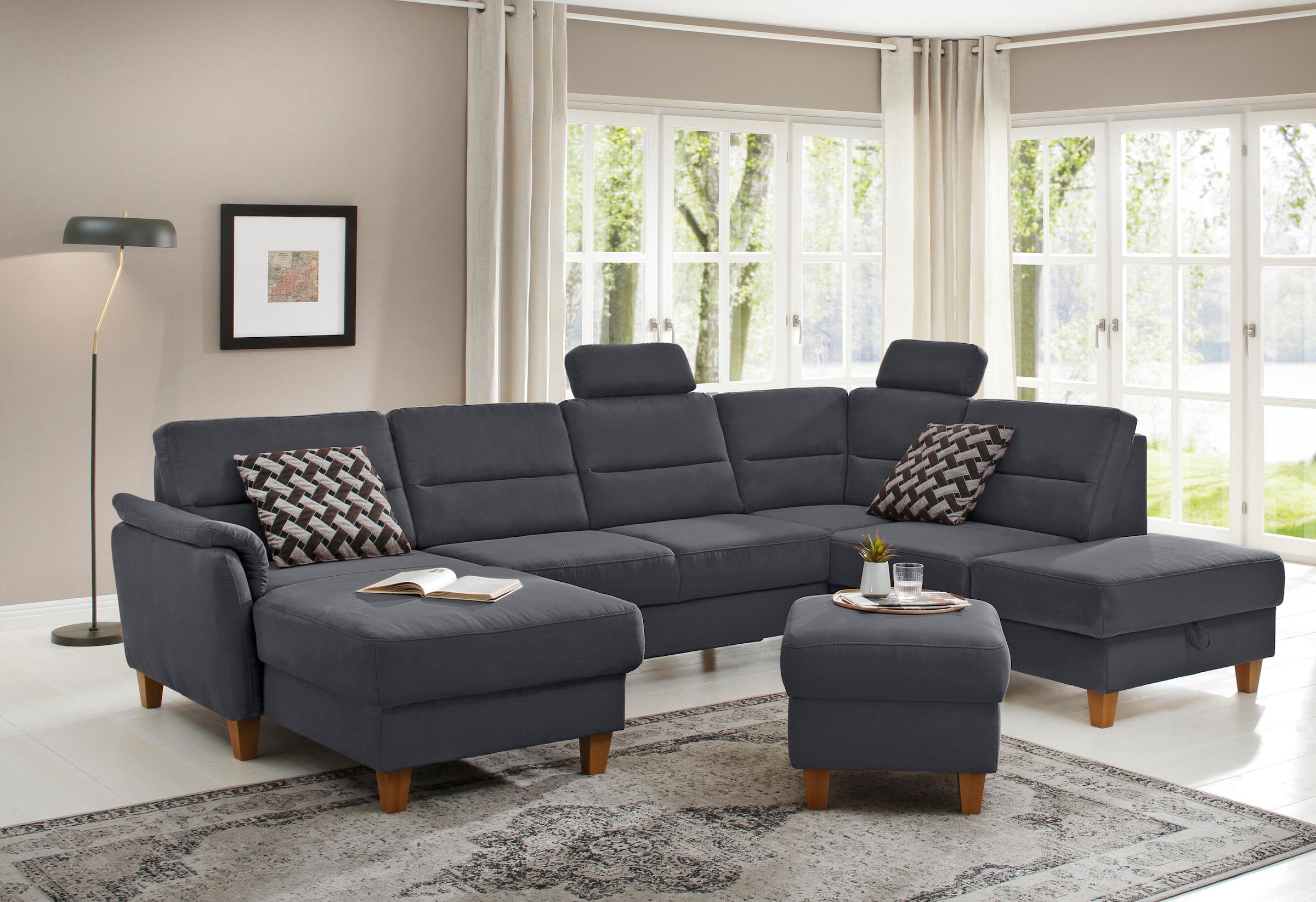 Home affaire Polsterhocker »Palmera, B: 58 cm« mit Stauraum, Federkern