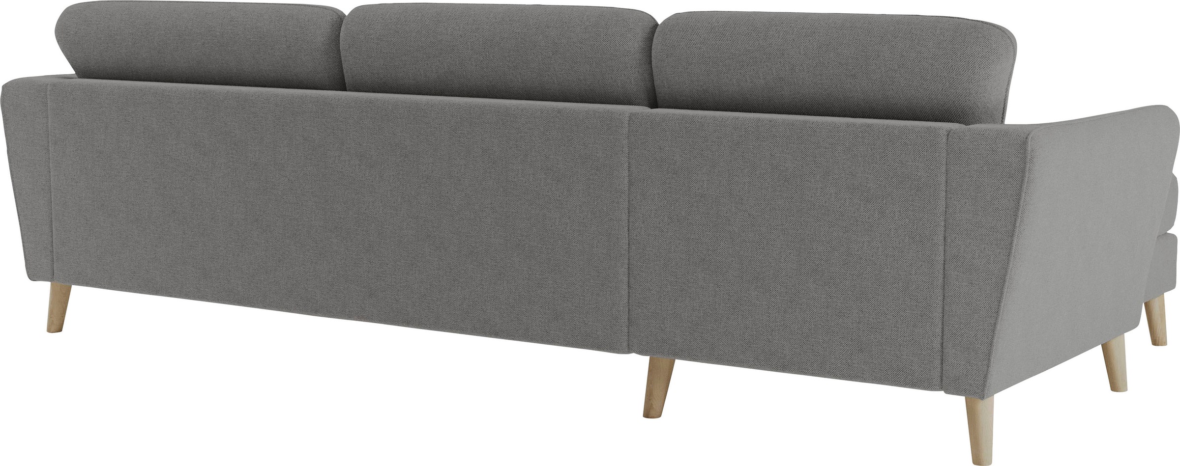 Home affaire Ecksofa »MARSEILLE (279/152cm),L-Form, Rec. rechts/links, verschiedene Bezüge«, Massivholzbeine Eiche, Landhausstil, Wellenunterfederung