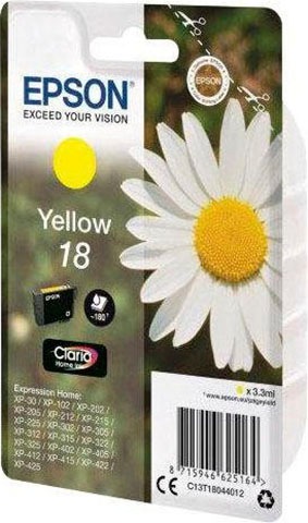 Epson Tintenpatrone »T1804, 18 (C13T18044012)«, original Druckerpatrone 18 gelb
