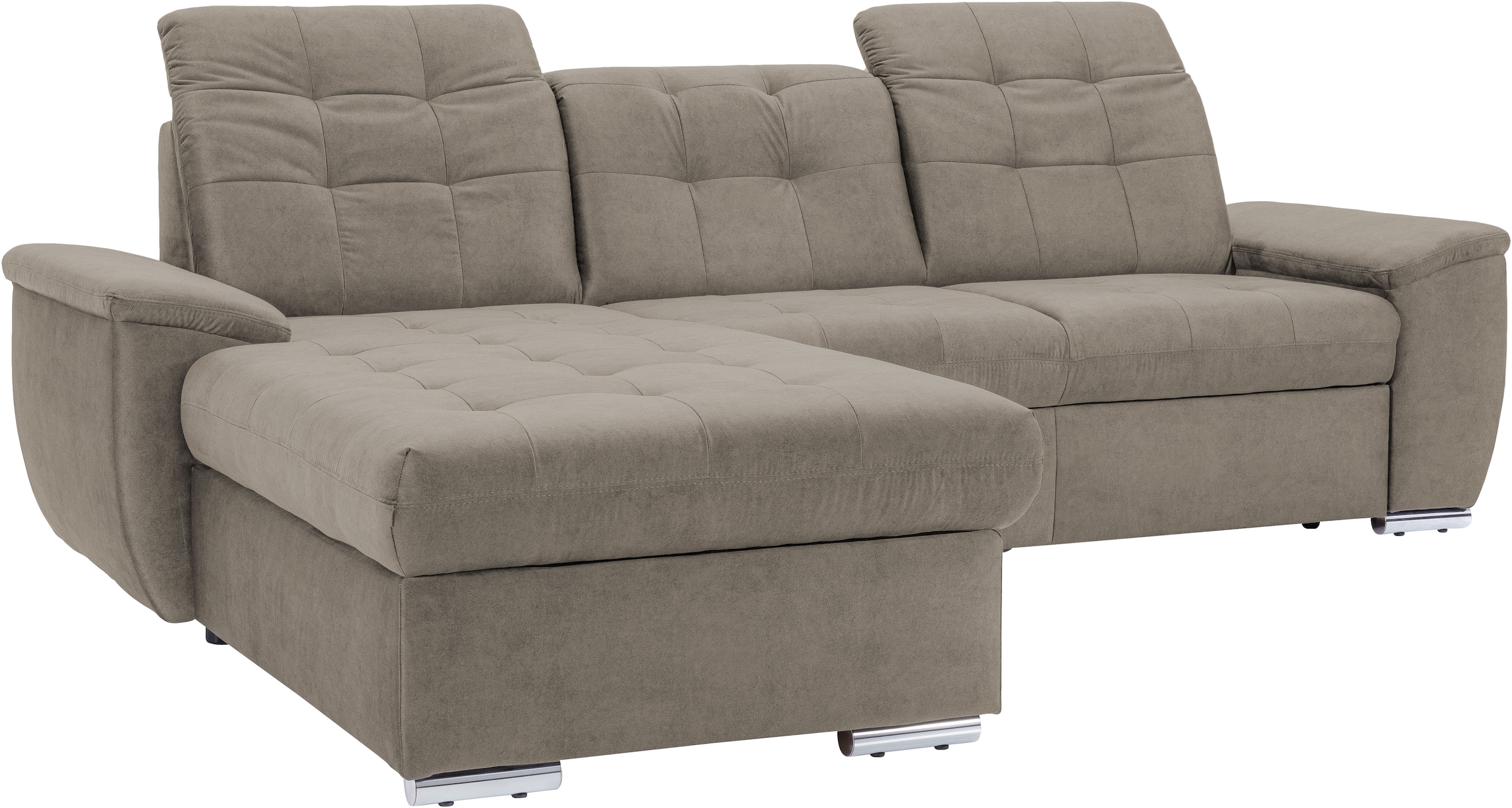 exxpo - sofa fashion Ecksofa »Derby Inkl. Kopfteilverstellung, wahlw. Bett & Bettkasten, L-Form«, mit Kopf- bzw. Rückenverstellung