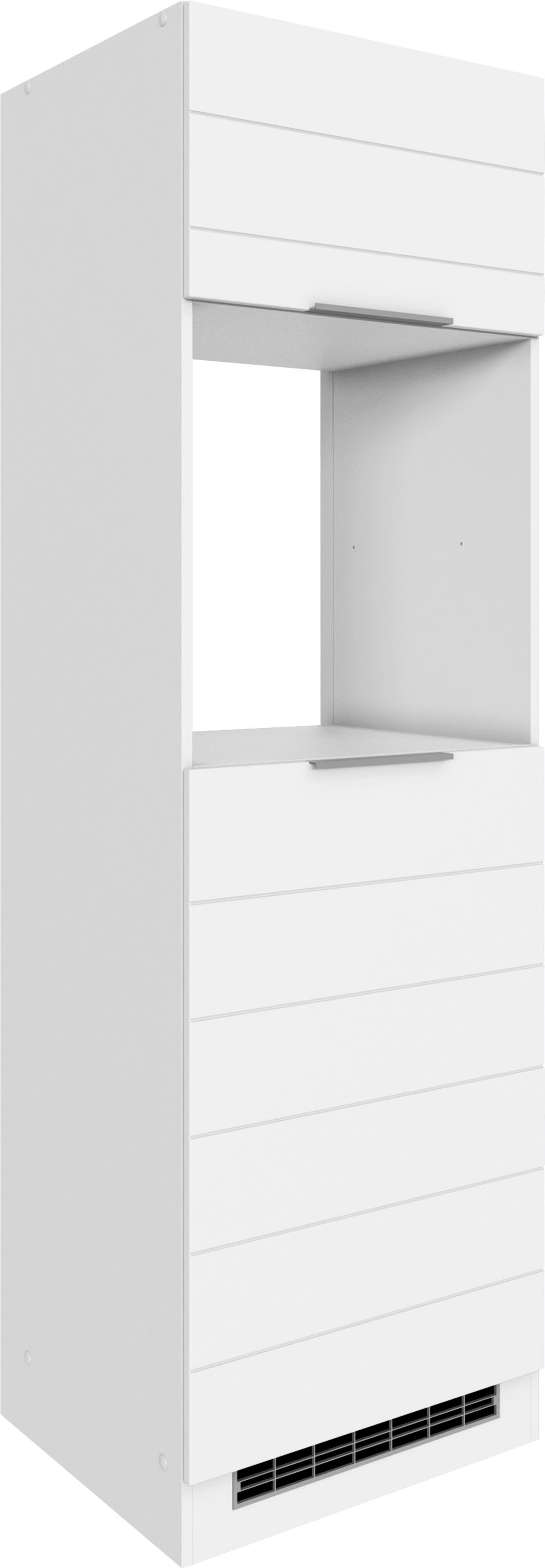 KOCHSTATION Backofen/Kühlumbauschrank »KS-Luhe«, 60 cm breit, hochwertige MDF-Fronten mit waagerechter Lisene