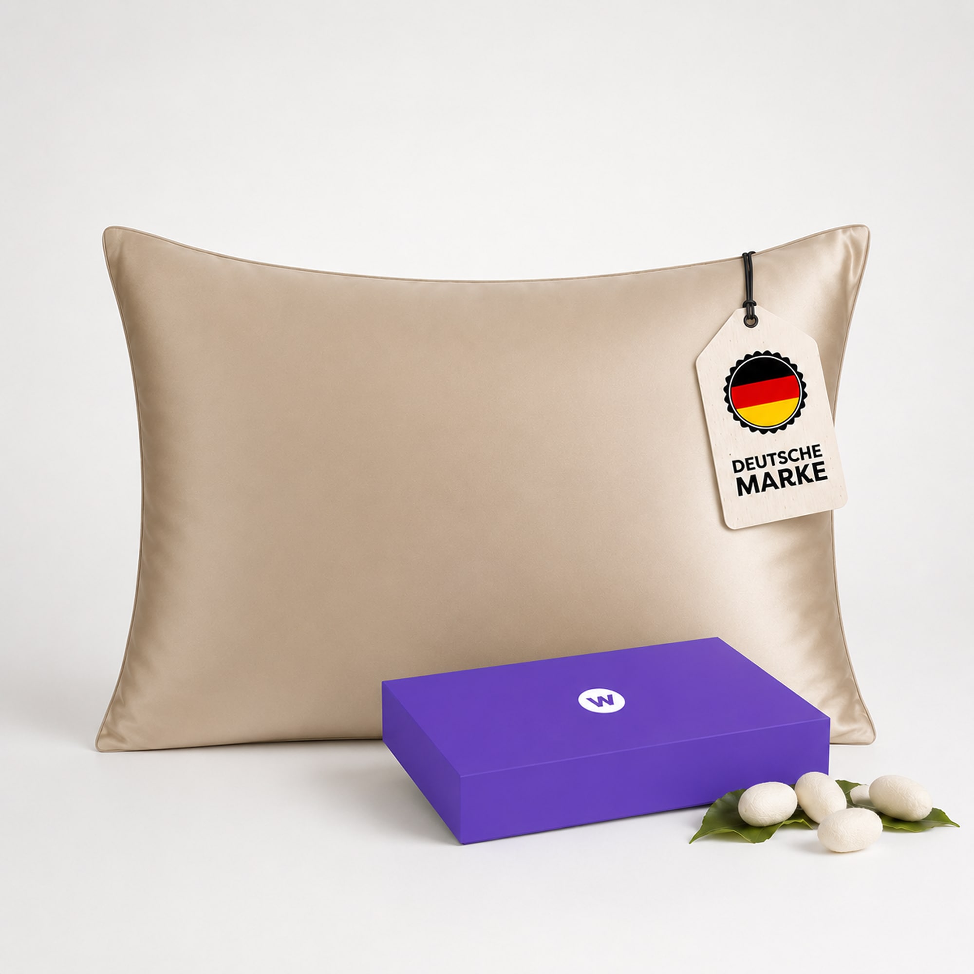 Wolkenfeld Kissenbezug »Seidenkissenbezug 100 % Maulbeerseide, 22 Momme, 6A, 40x80, OEKO-TEX« Sanft zu Haut und Haar, mit verdecktem Hotelverschluss & Geschenkbox