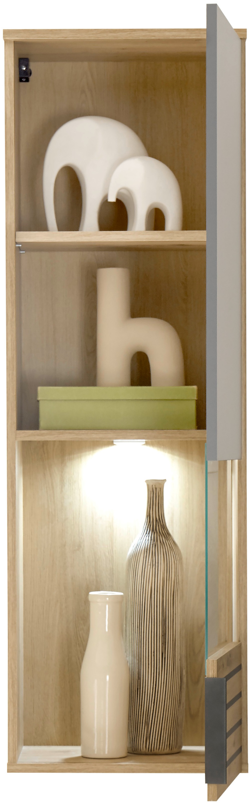 HBZ Vitrine »BZ 5110«, (1 St.), mit LED-Beleuchtung, Hängevitrine wahlweise in grau oder weiß