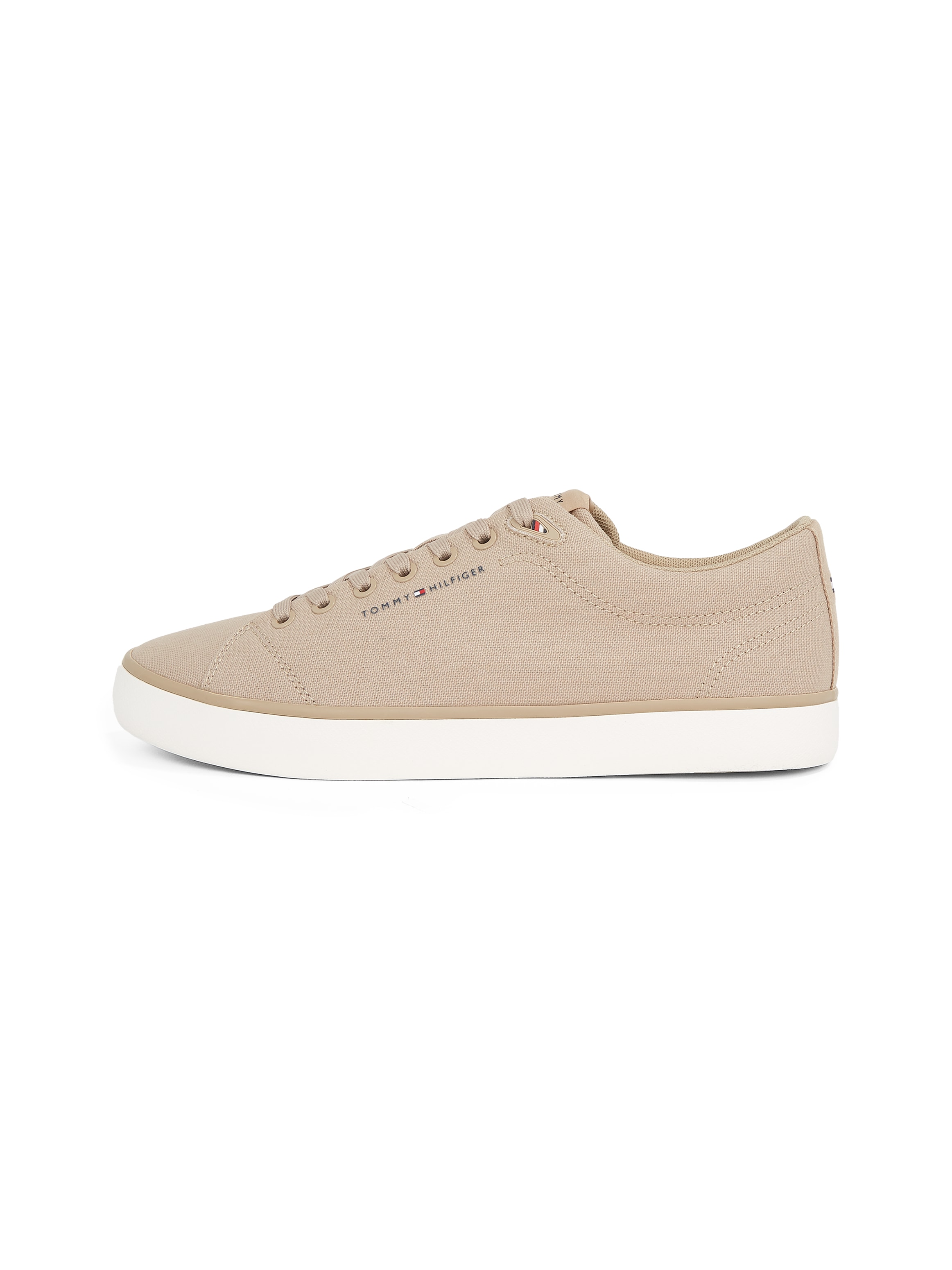 Tommy Hilfiger Sneaker »TH HI VULC LOW CORE CANVAS«, Freizeitschuh, Halbschuh, Schnürer mit weich gepolstertem Schaftrand